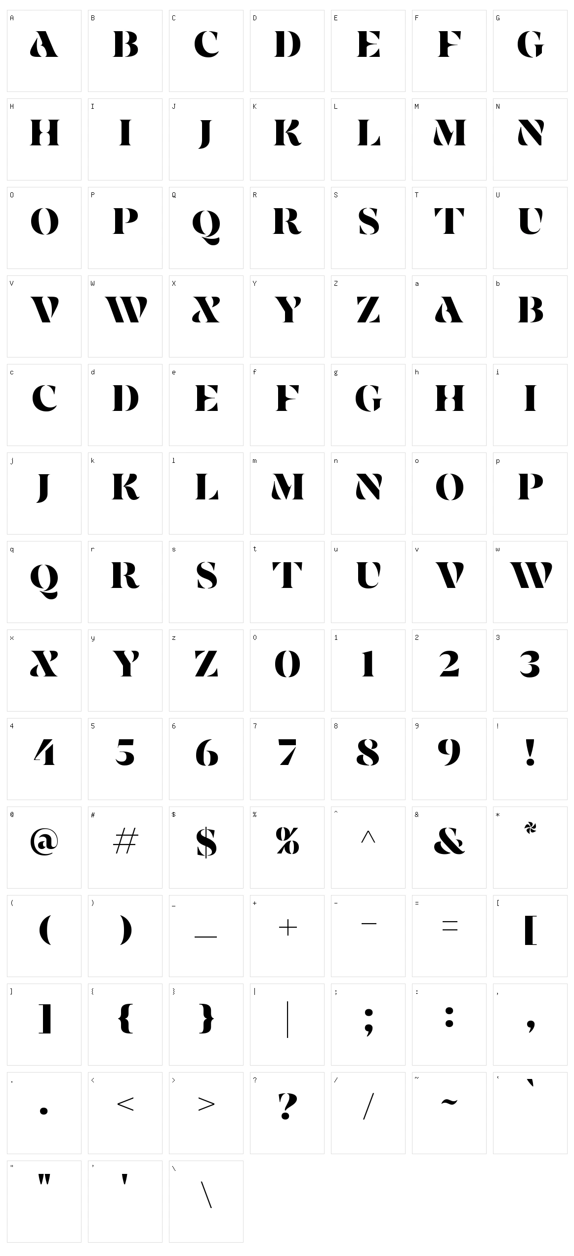 Catherova Character Set