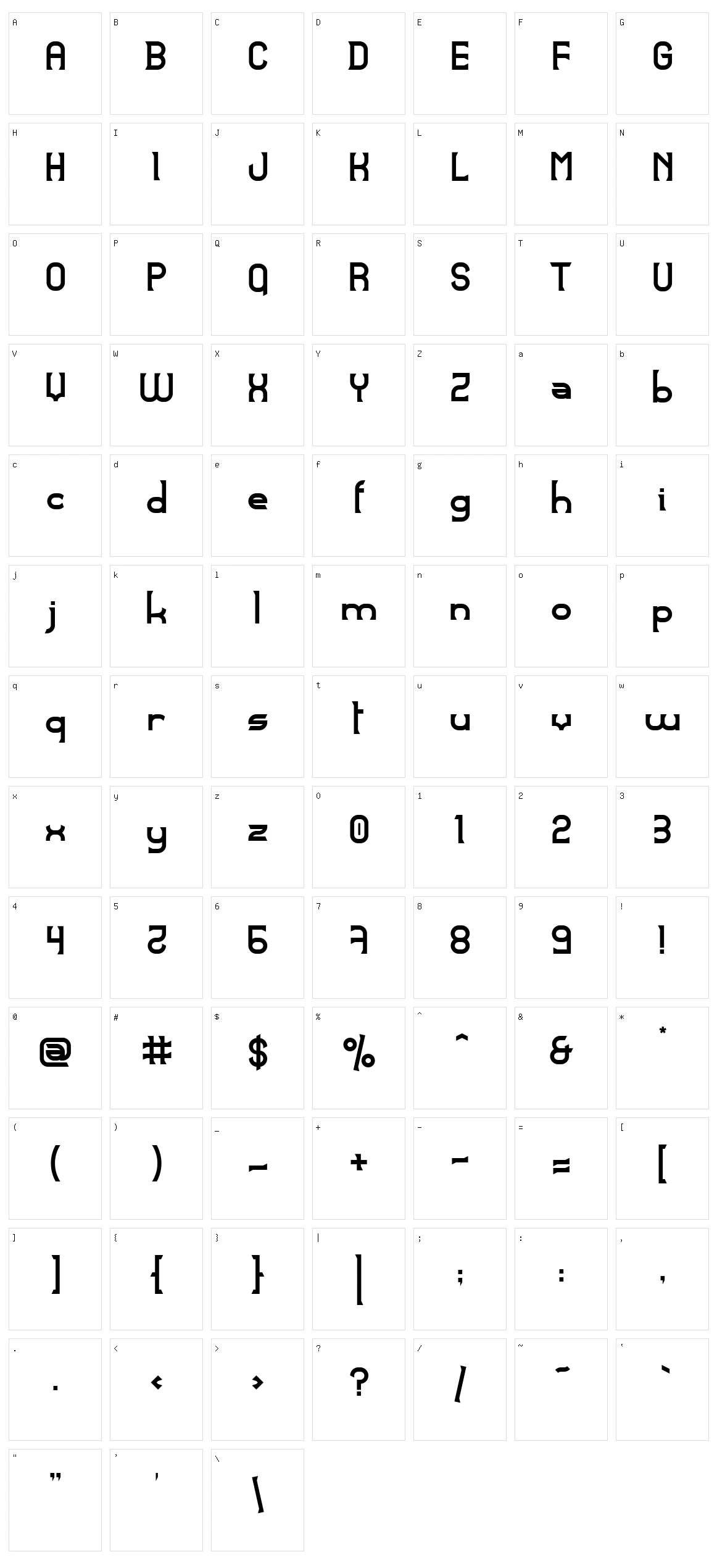 Cendre Character Set