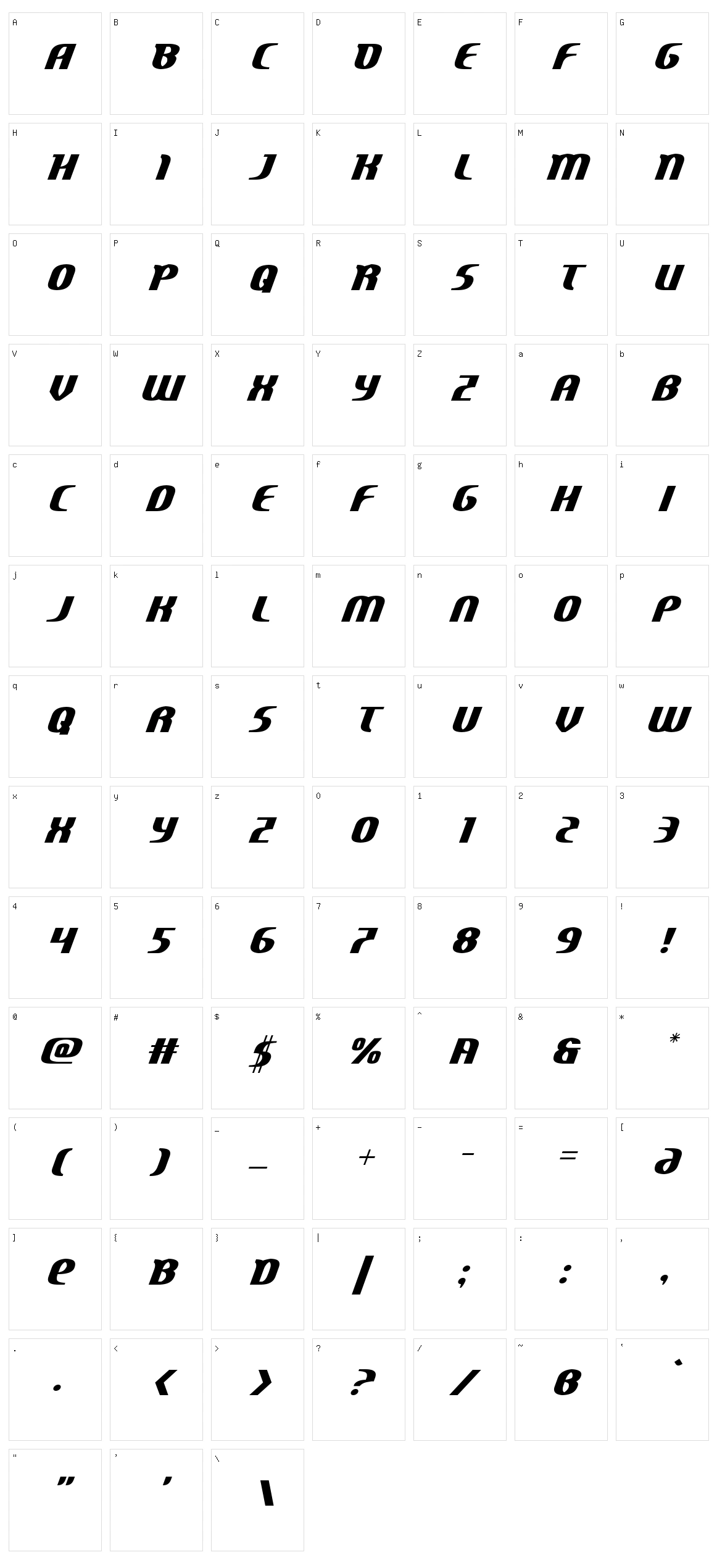 Centaurus Character Set