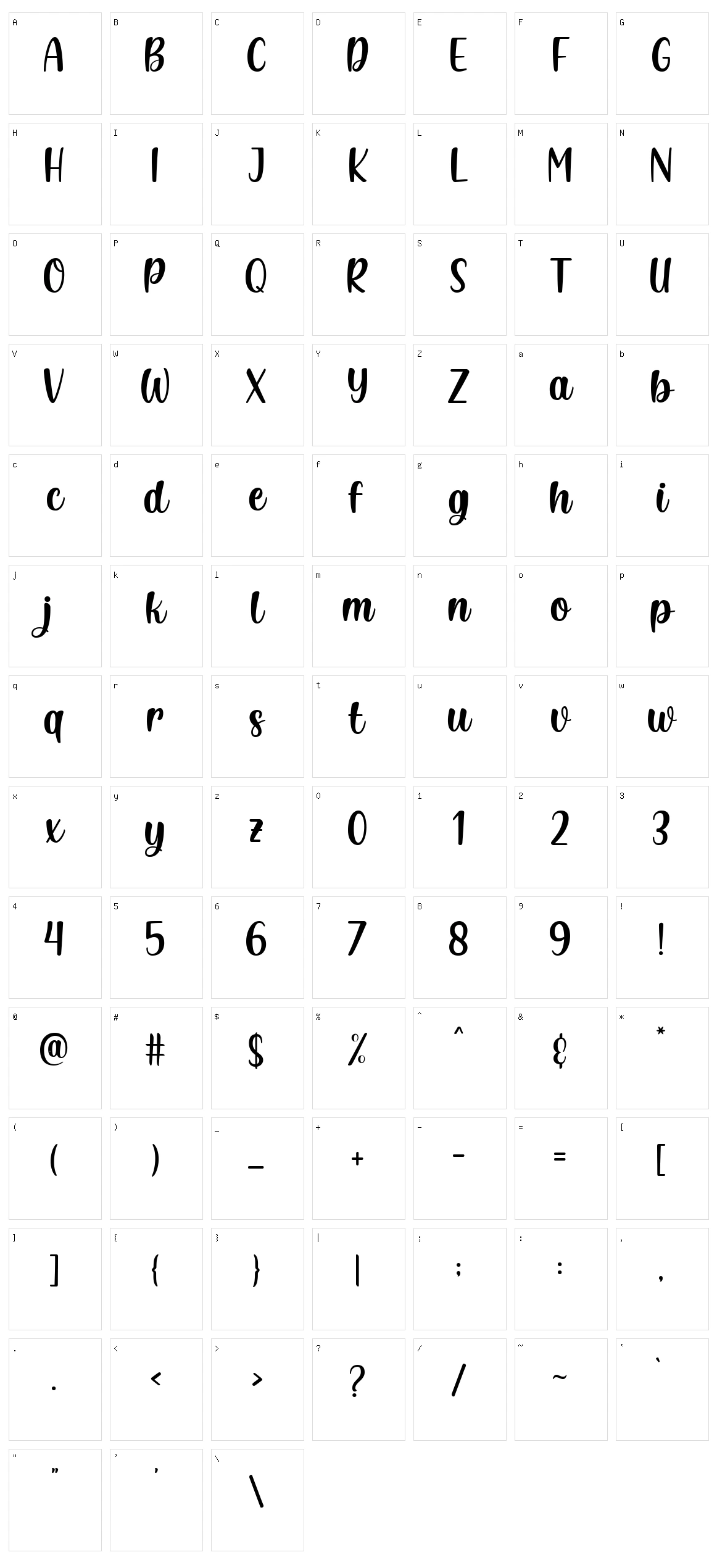 Showlove Character Set