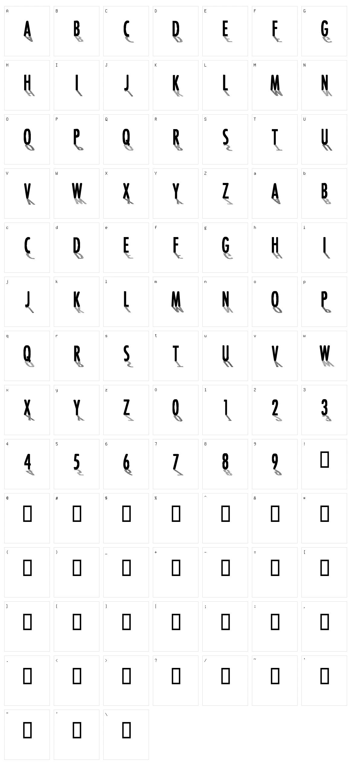 CF Font Shading Character Set
