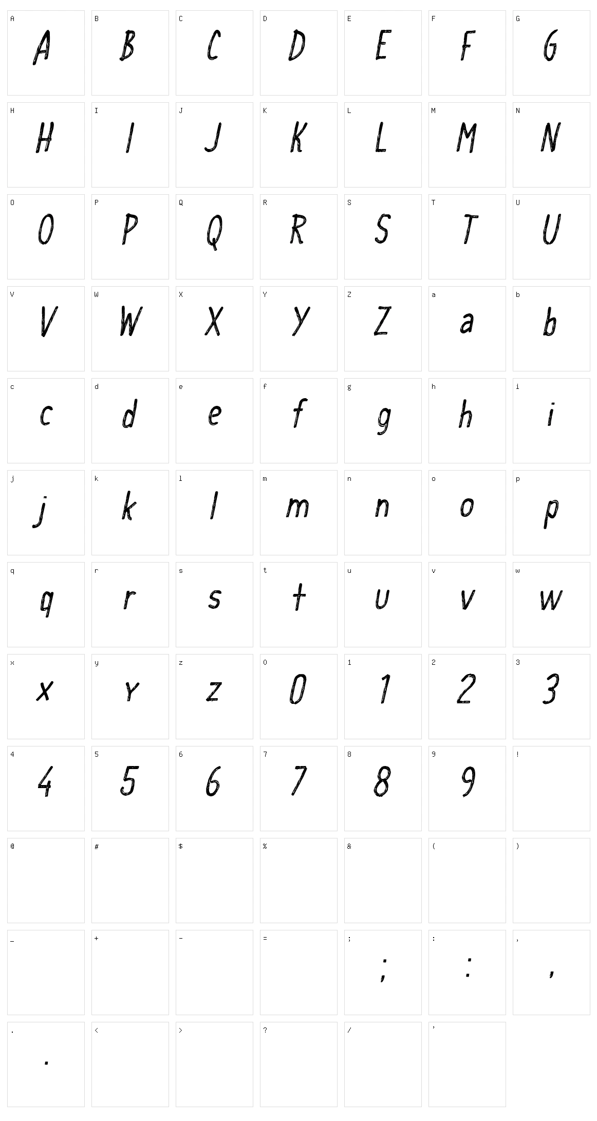 CF School Handwriting Character Set