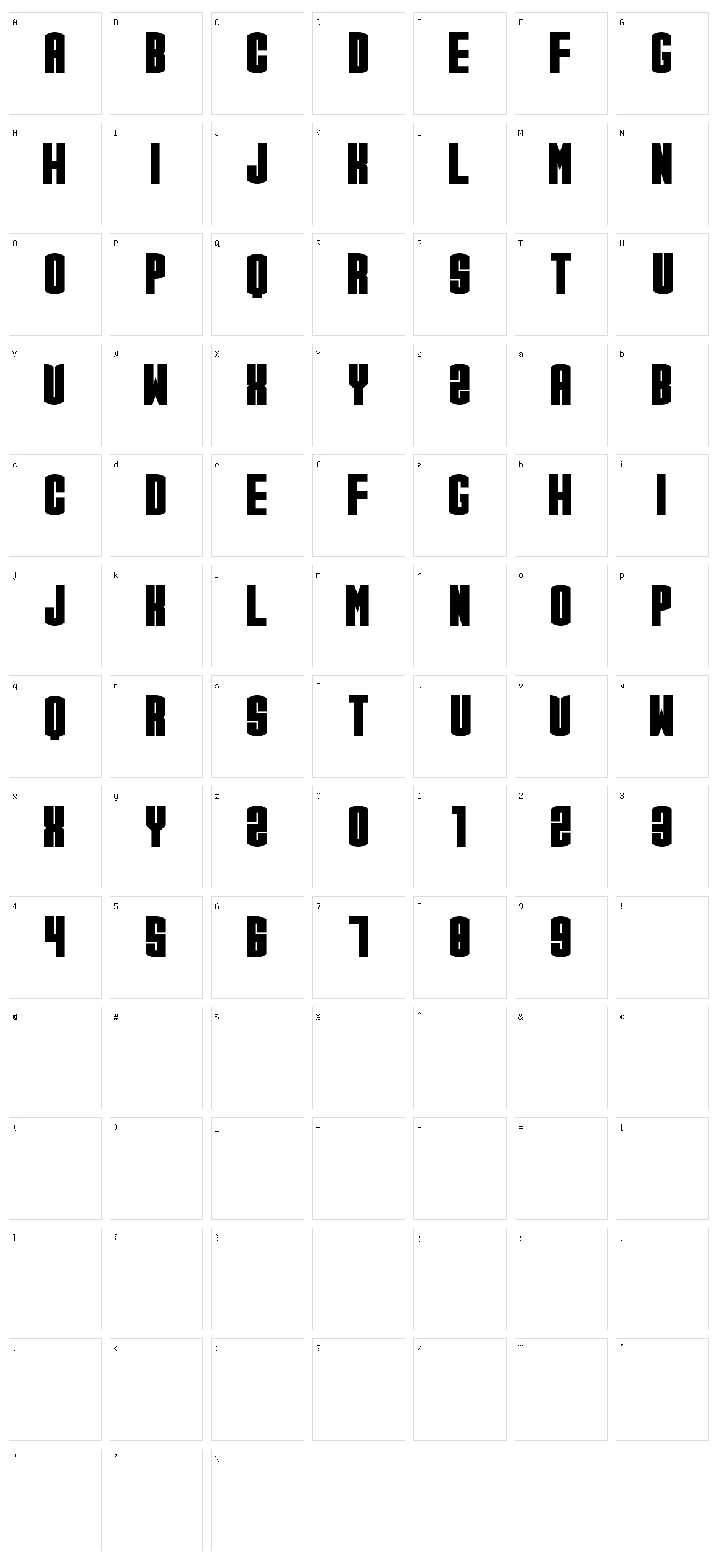 CGF Arch Reactor Character Set