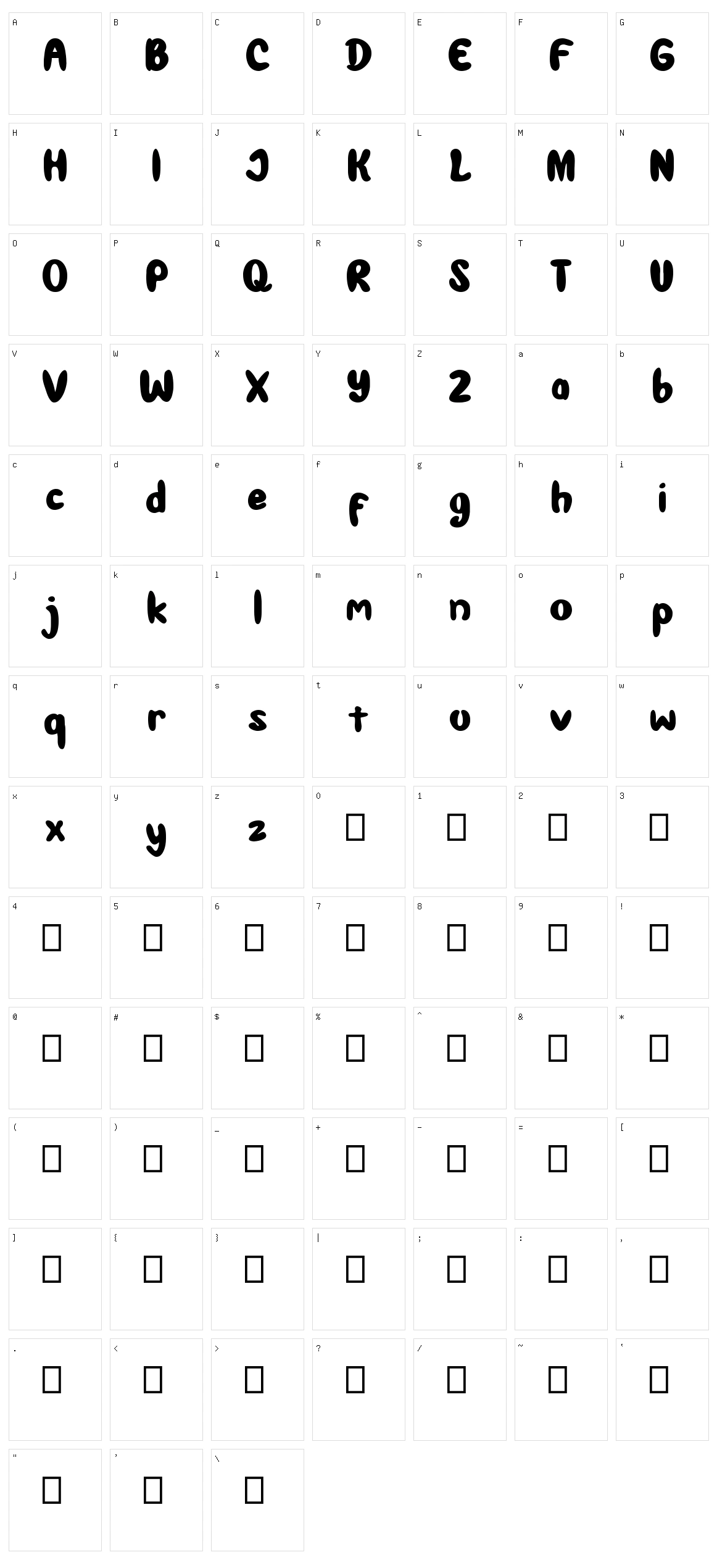 Chamoeflashe Character Set
