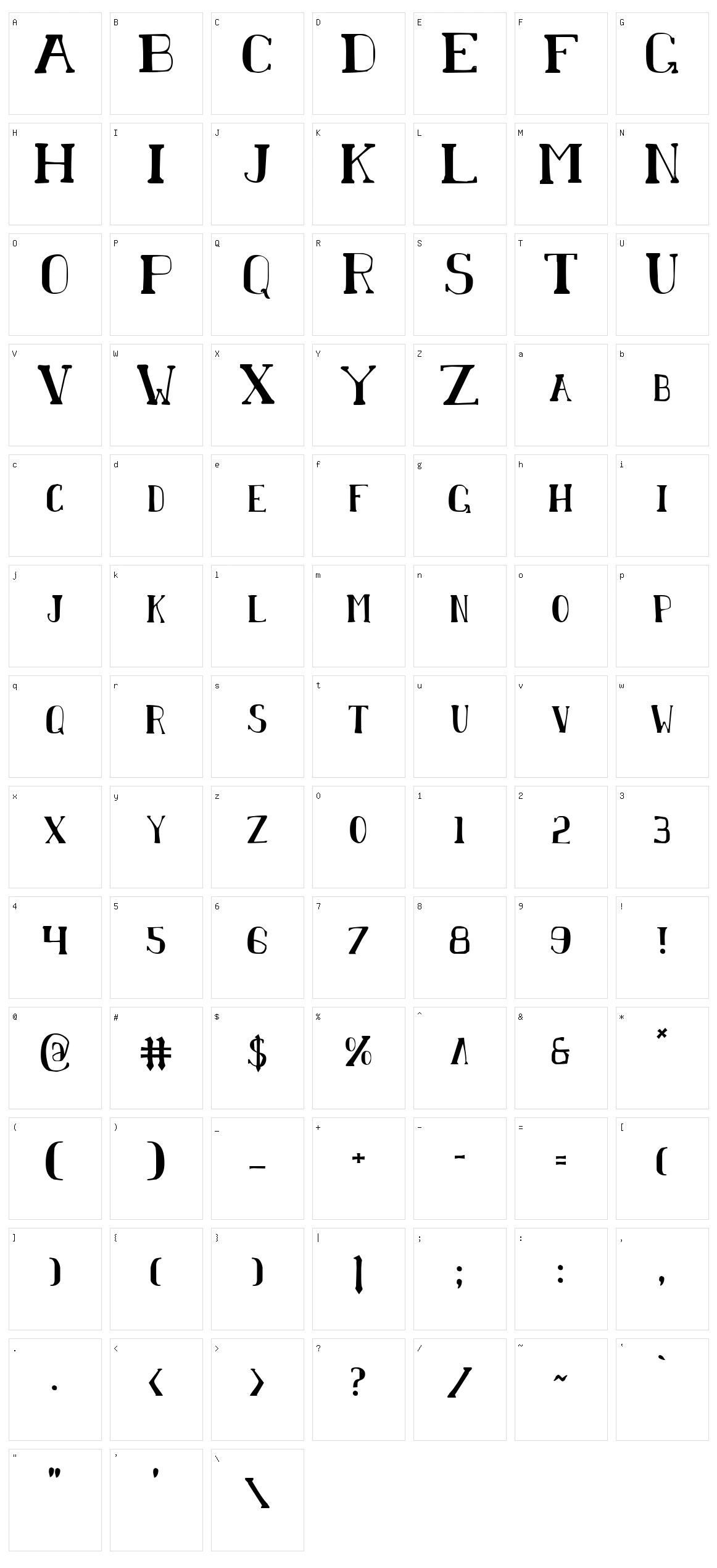 Chardin Doihle Character Set