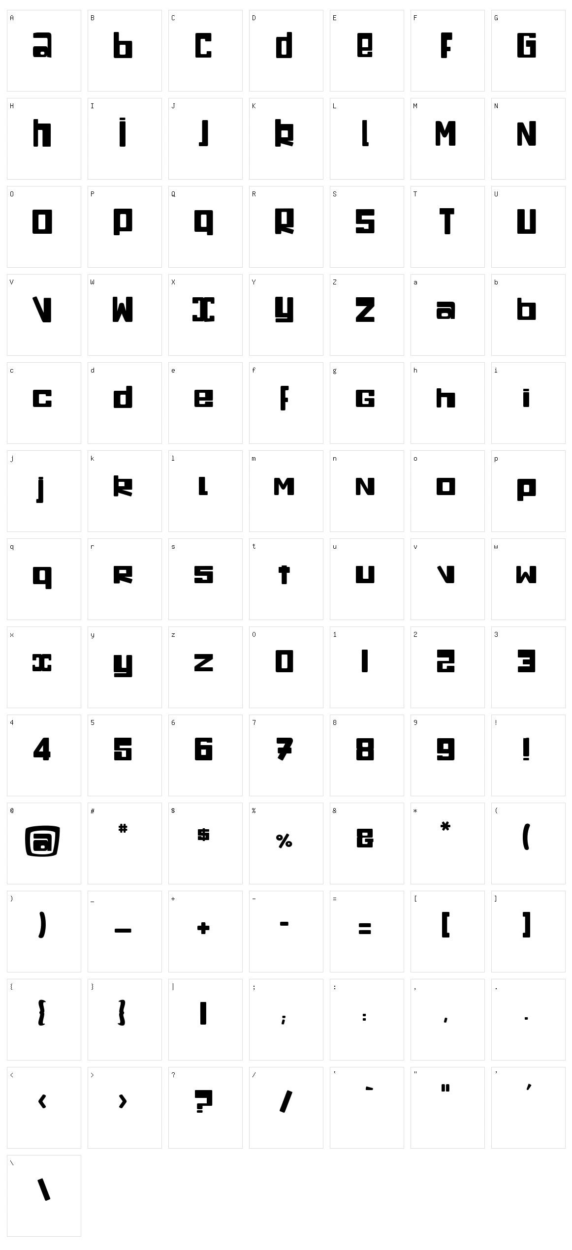 Chaude-Sourie Character Set