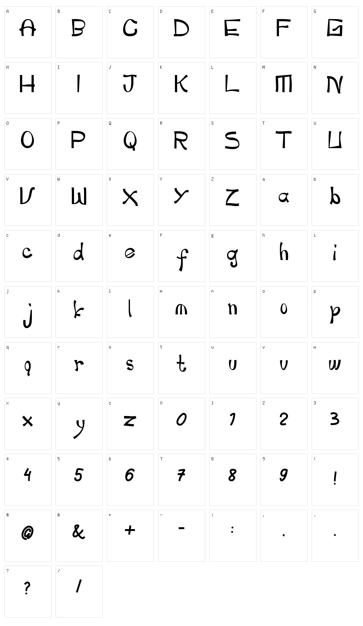 Childspon Character Set