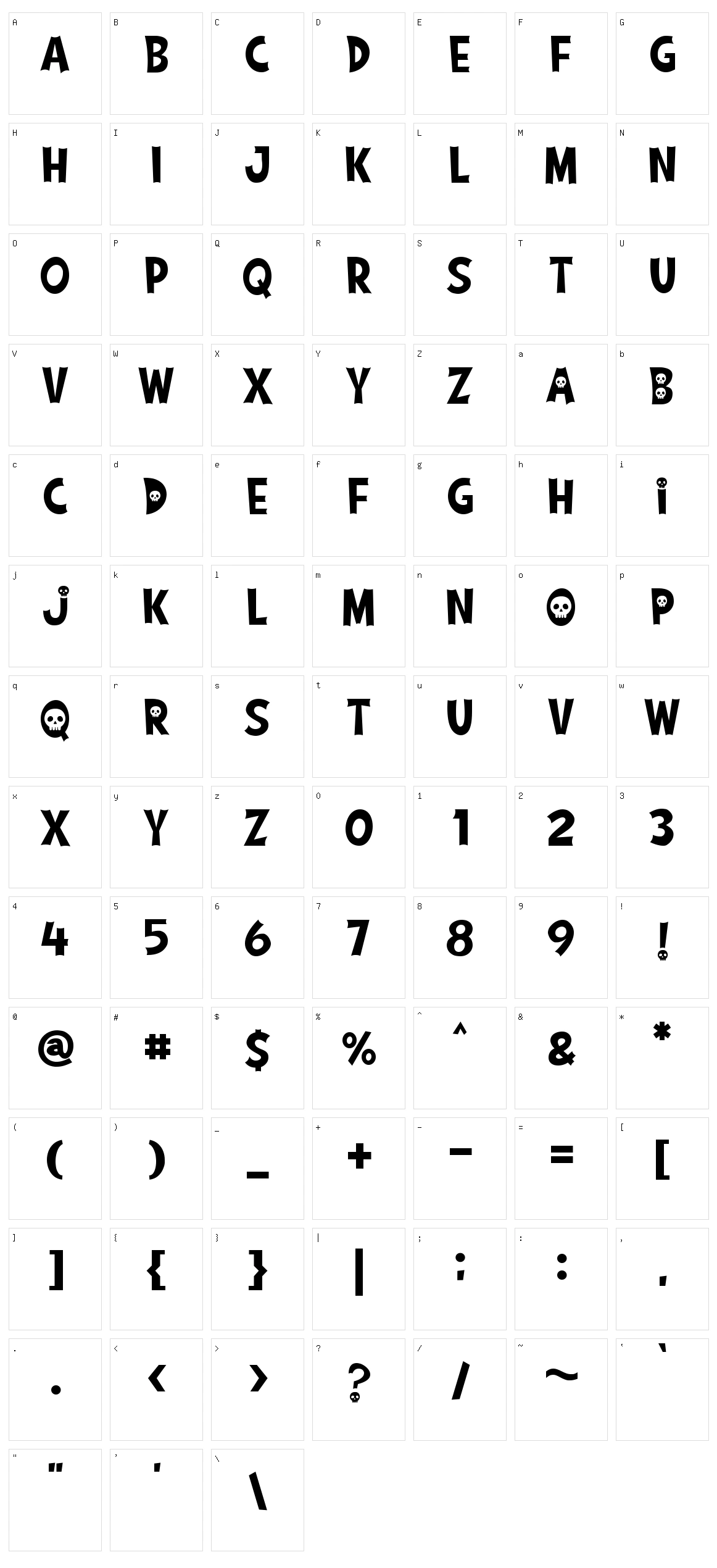Ghostival Character Set
