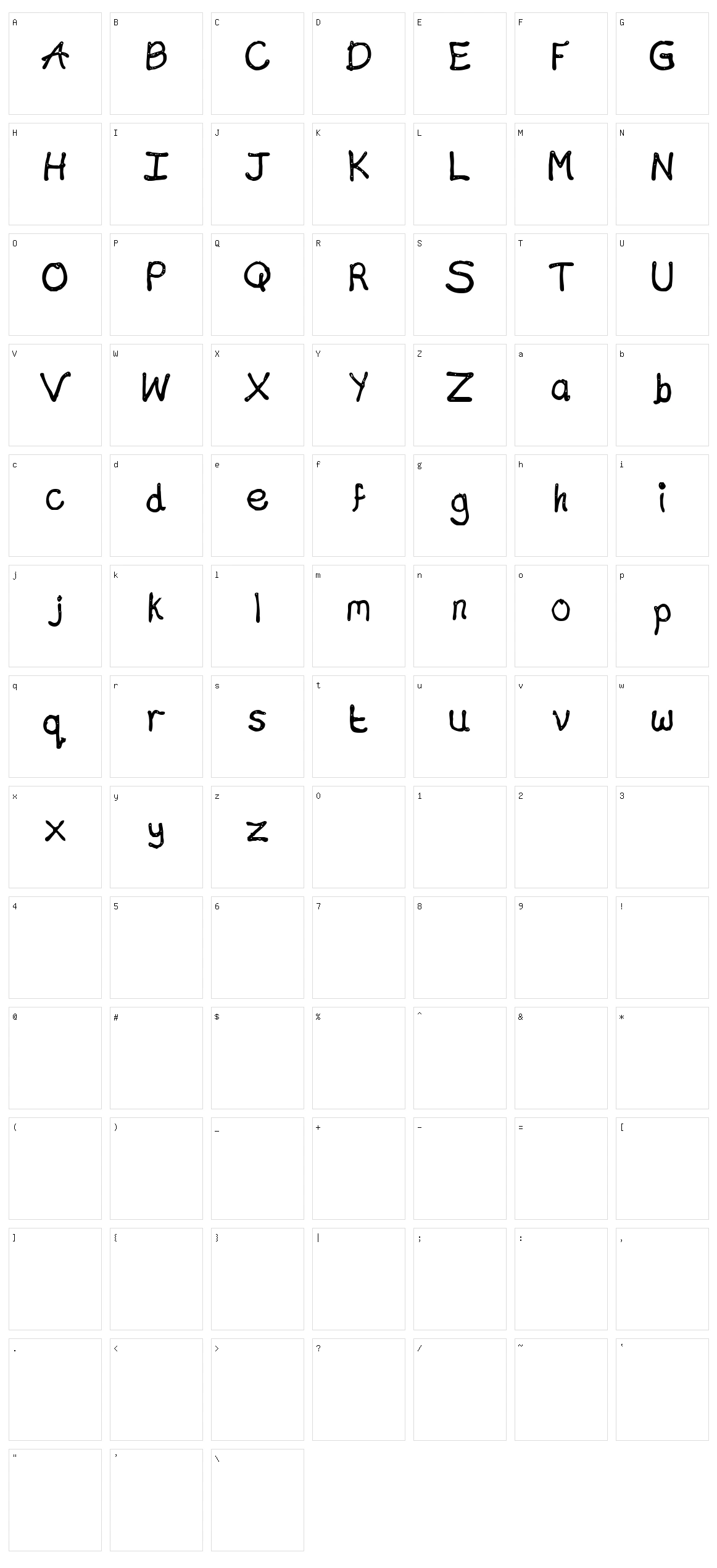 Chocolate Type Character Set