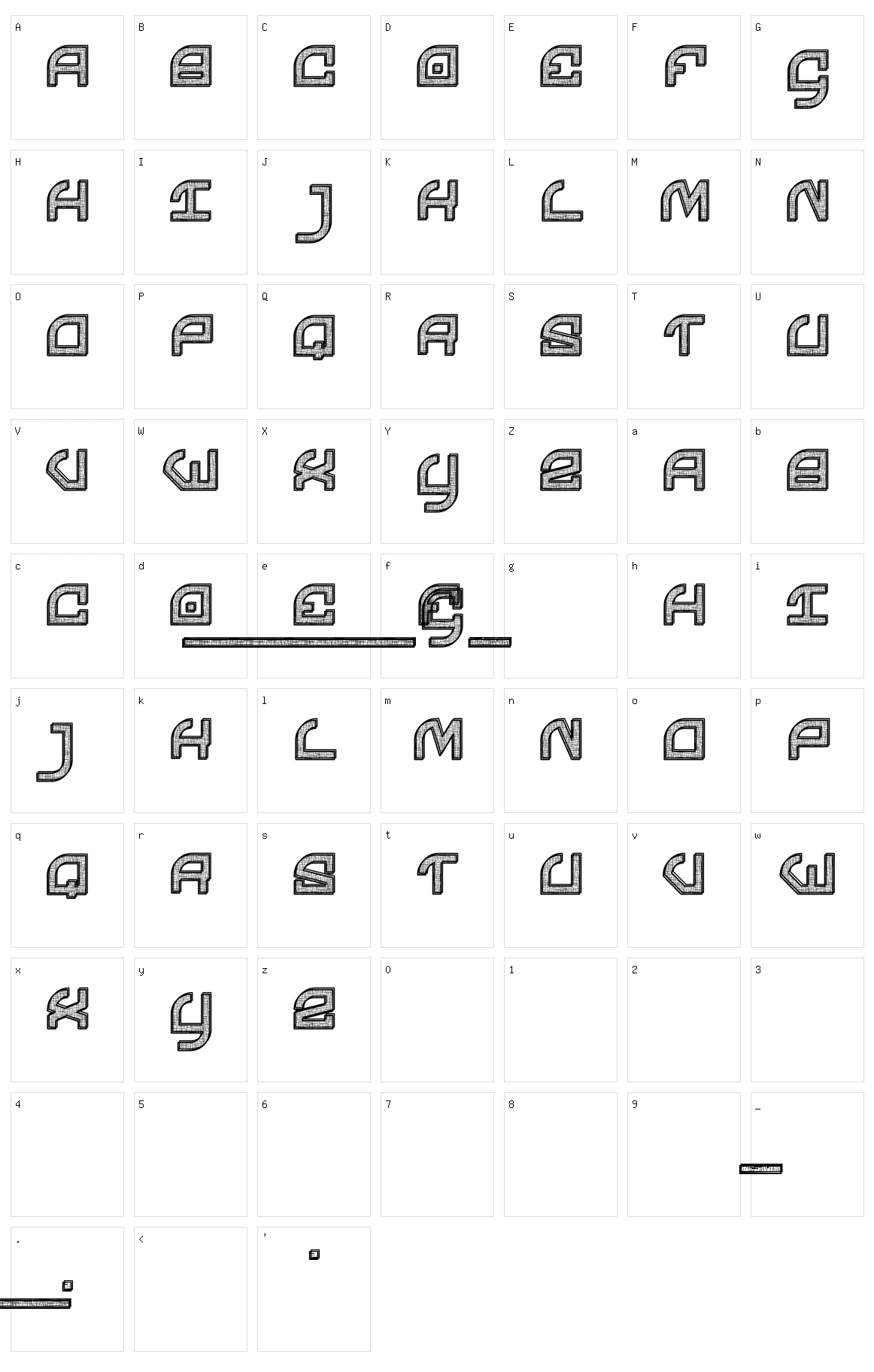 Chomage Character Set
