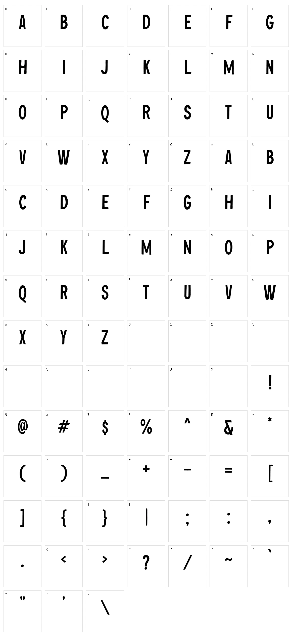 Chopader One Character Set