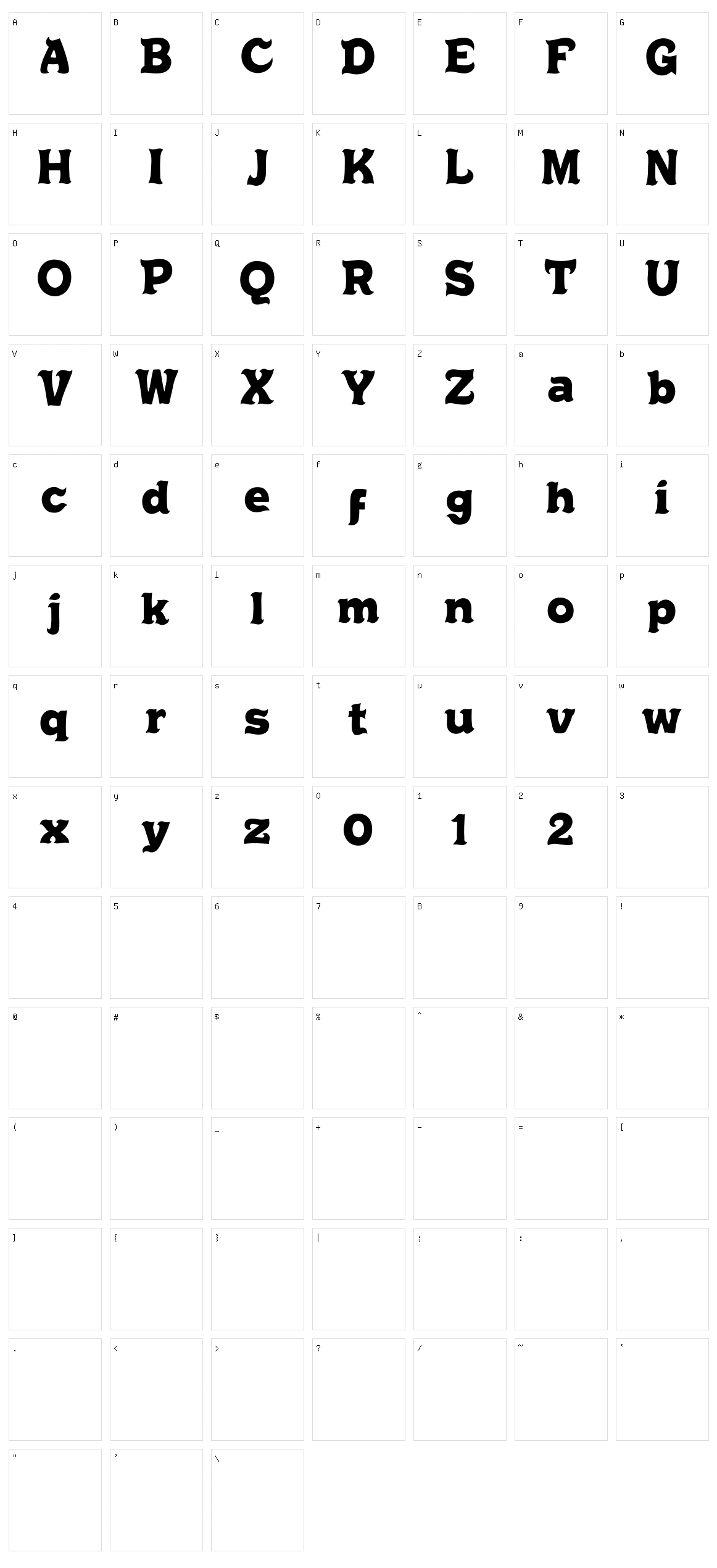 Chrusty Rock Character Set