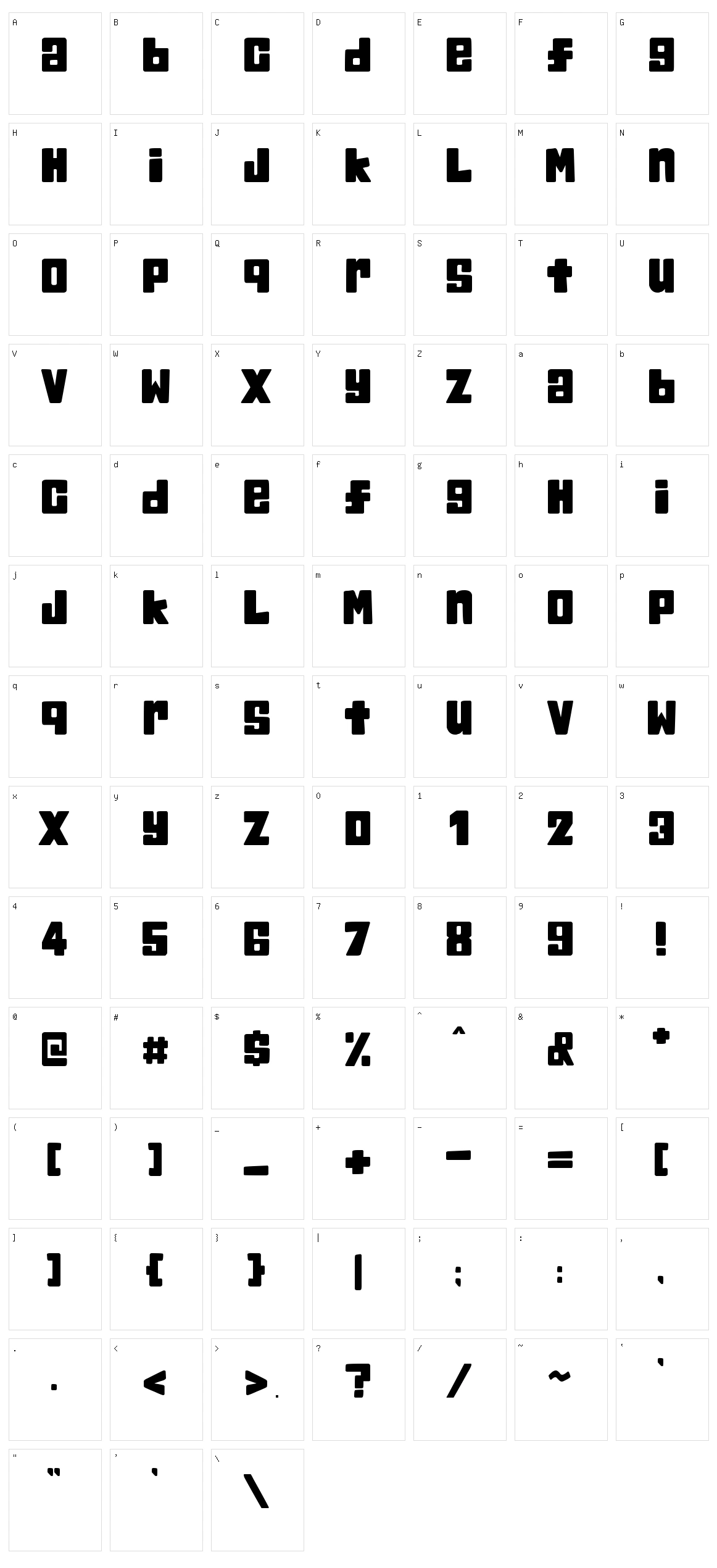 Chum Character Set