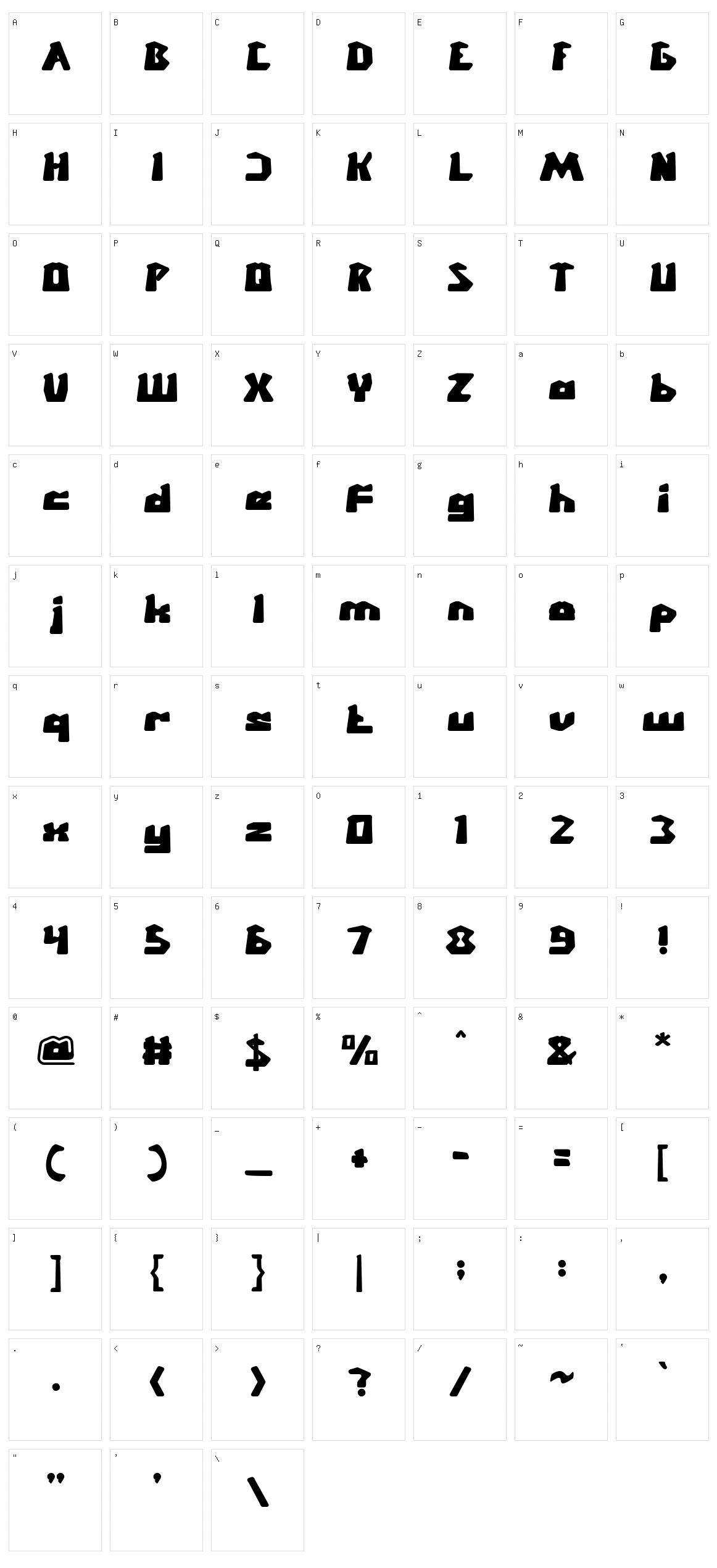 Chunky Bar Character Set