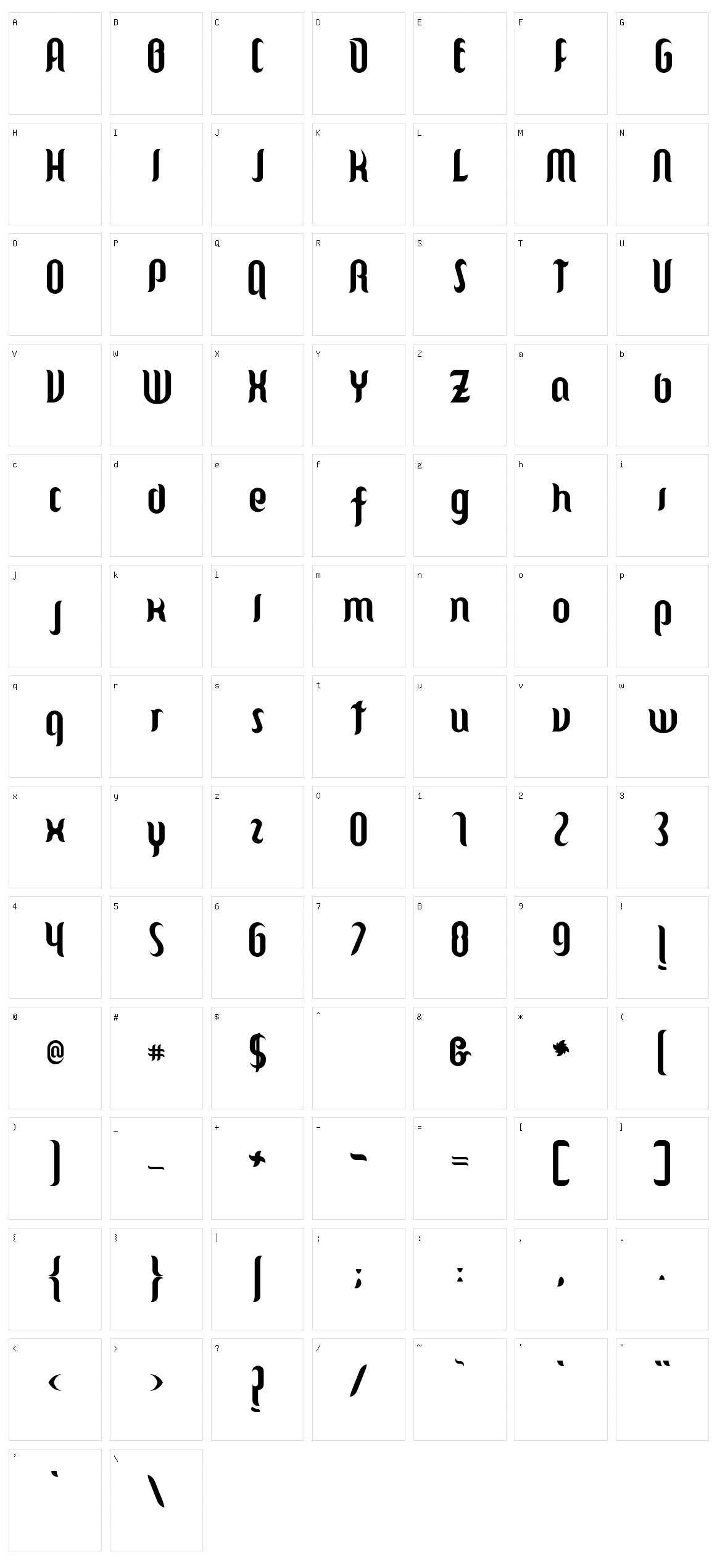 Cintia Character Set
