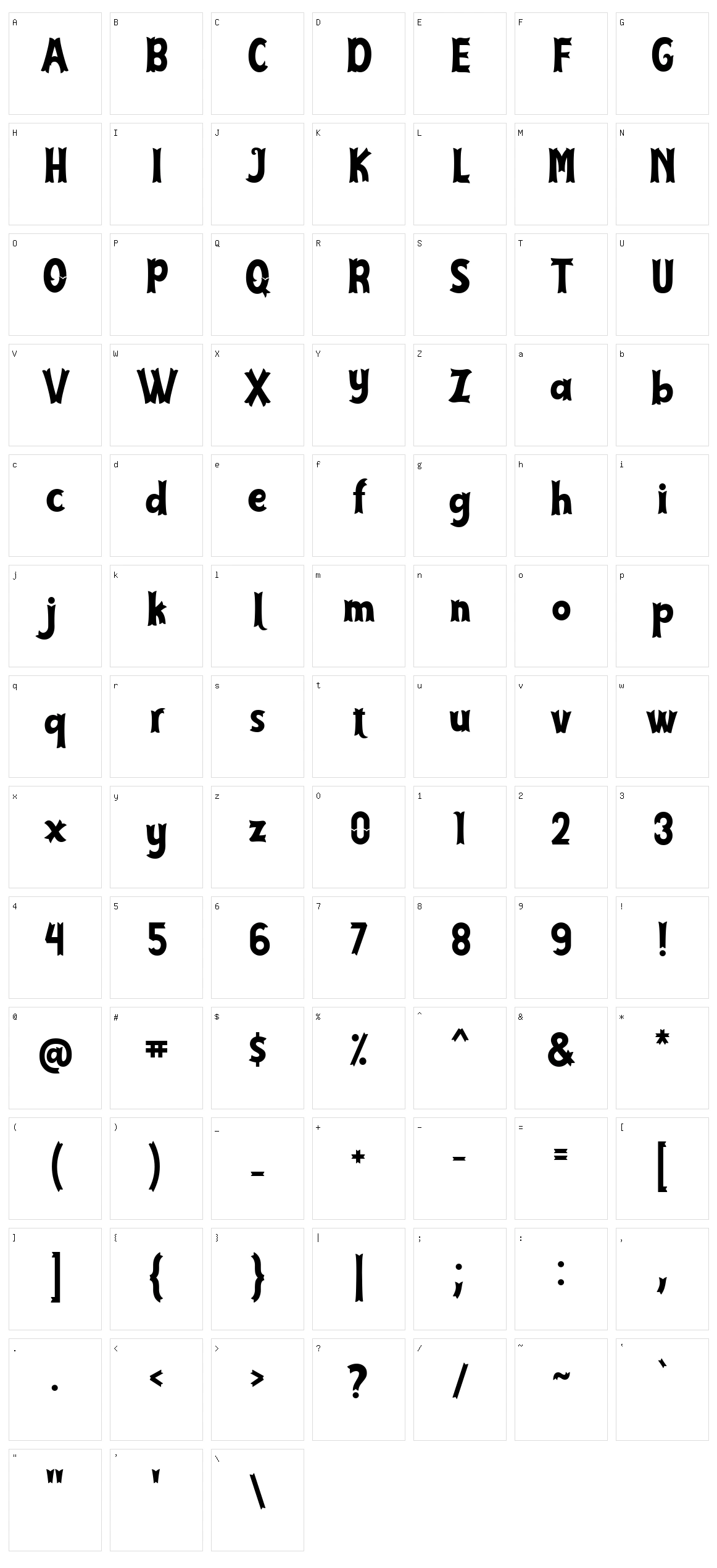 Cirquesa Character Set