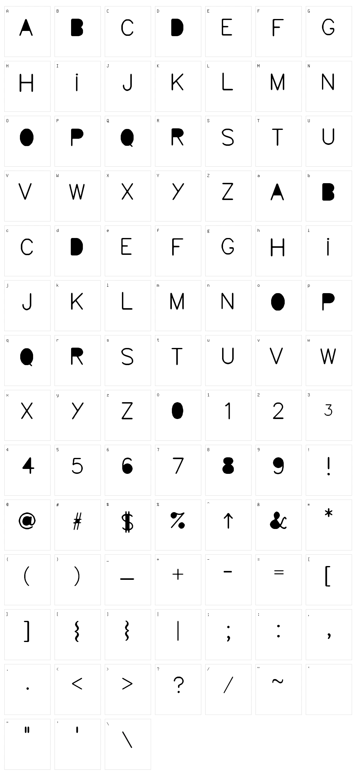 Ciudad Meridiana Character Set