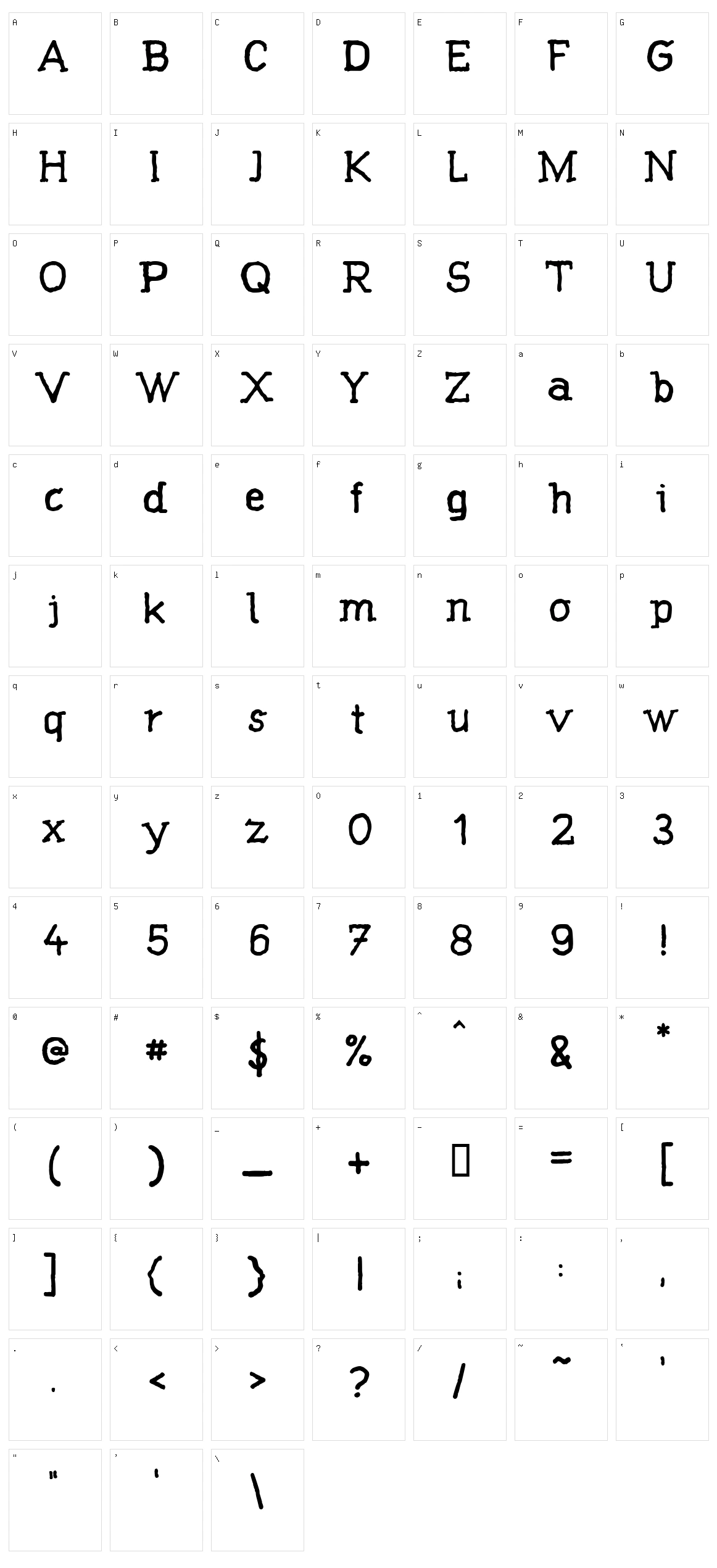 Claus Character Set