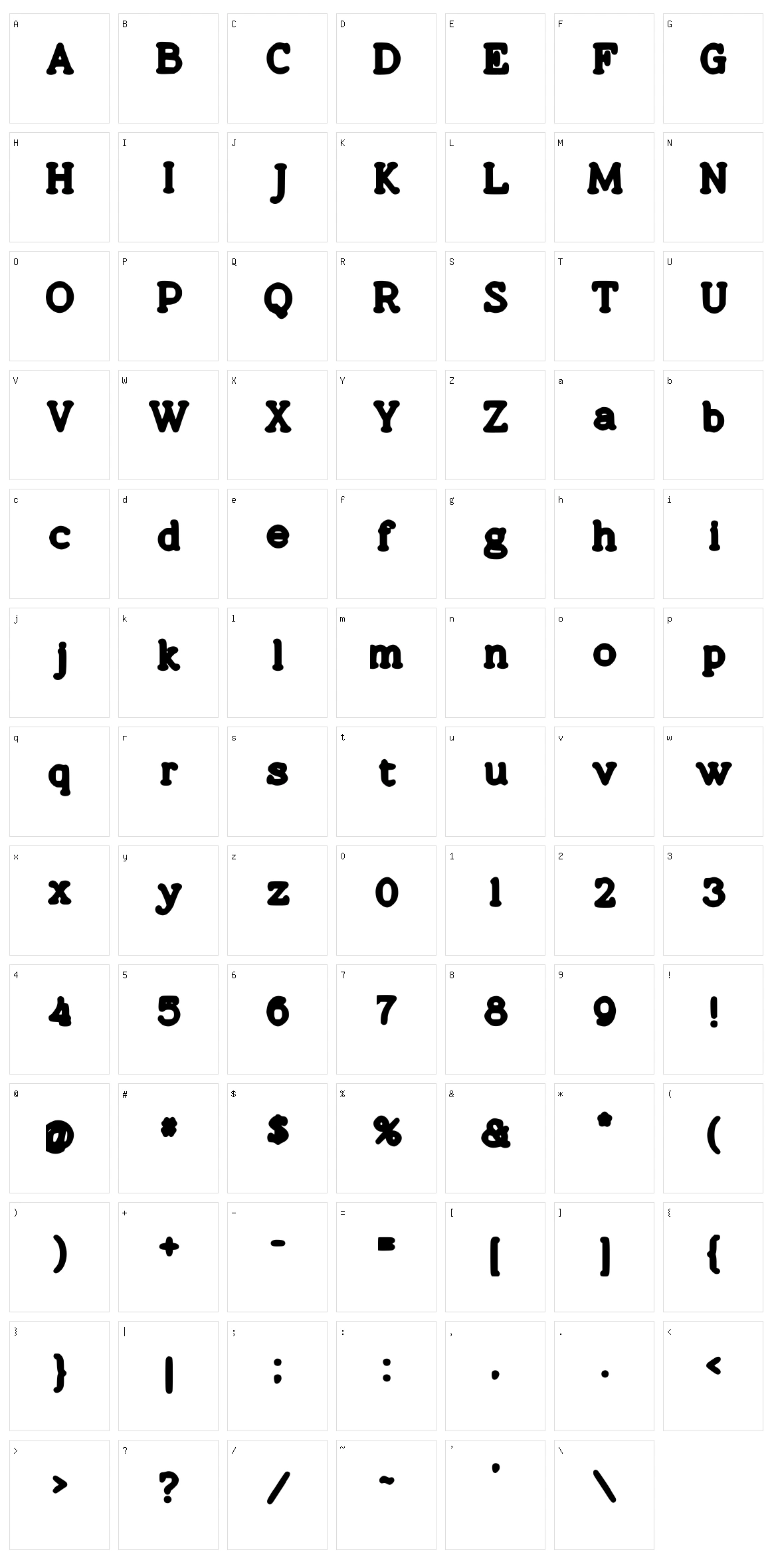 Cobera Character Set