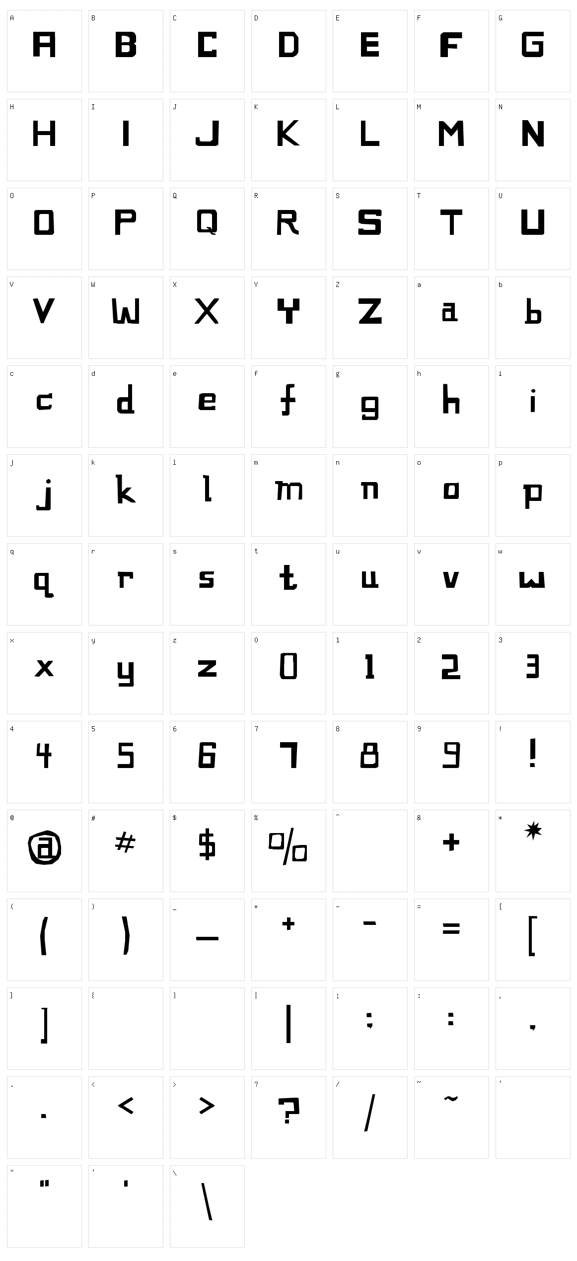 Cocos Fritos Character Set