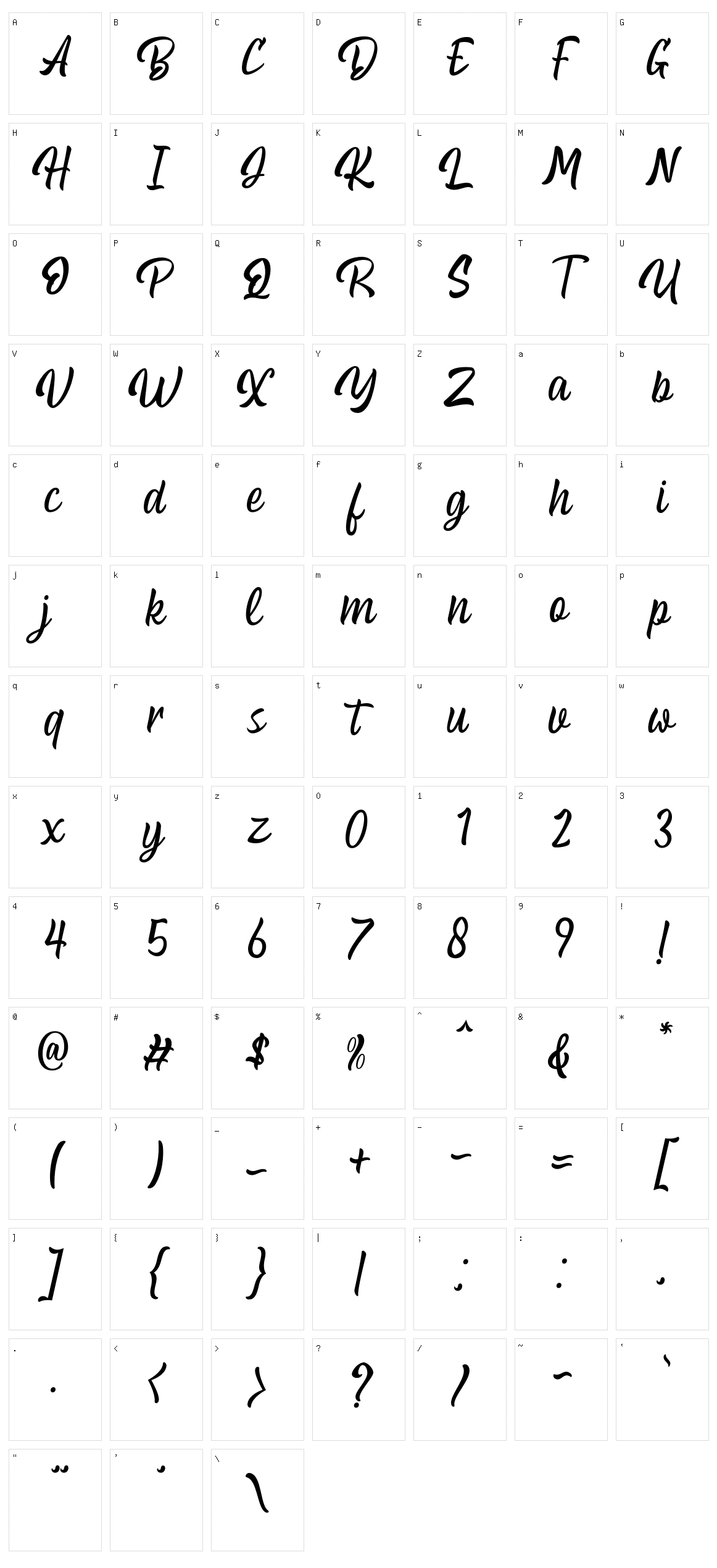 Brodast Character Set