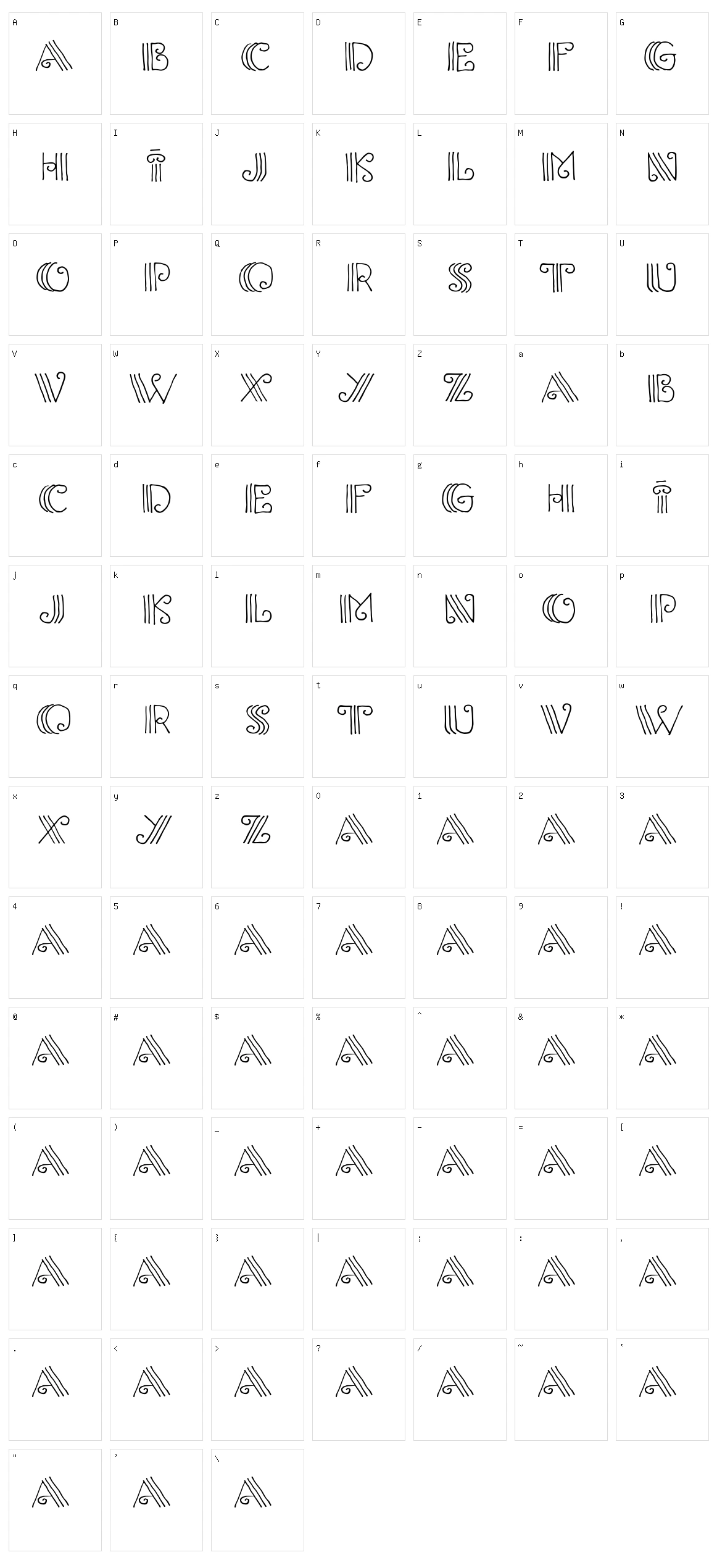 Columnion Character Set