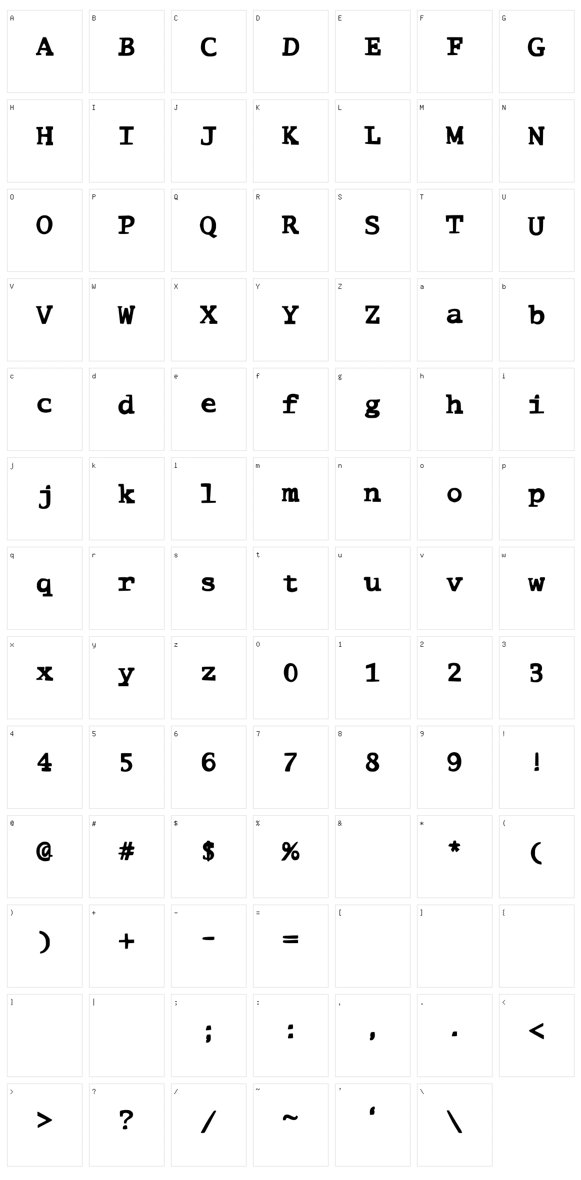 Comic Type Character Set