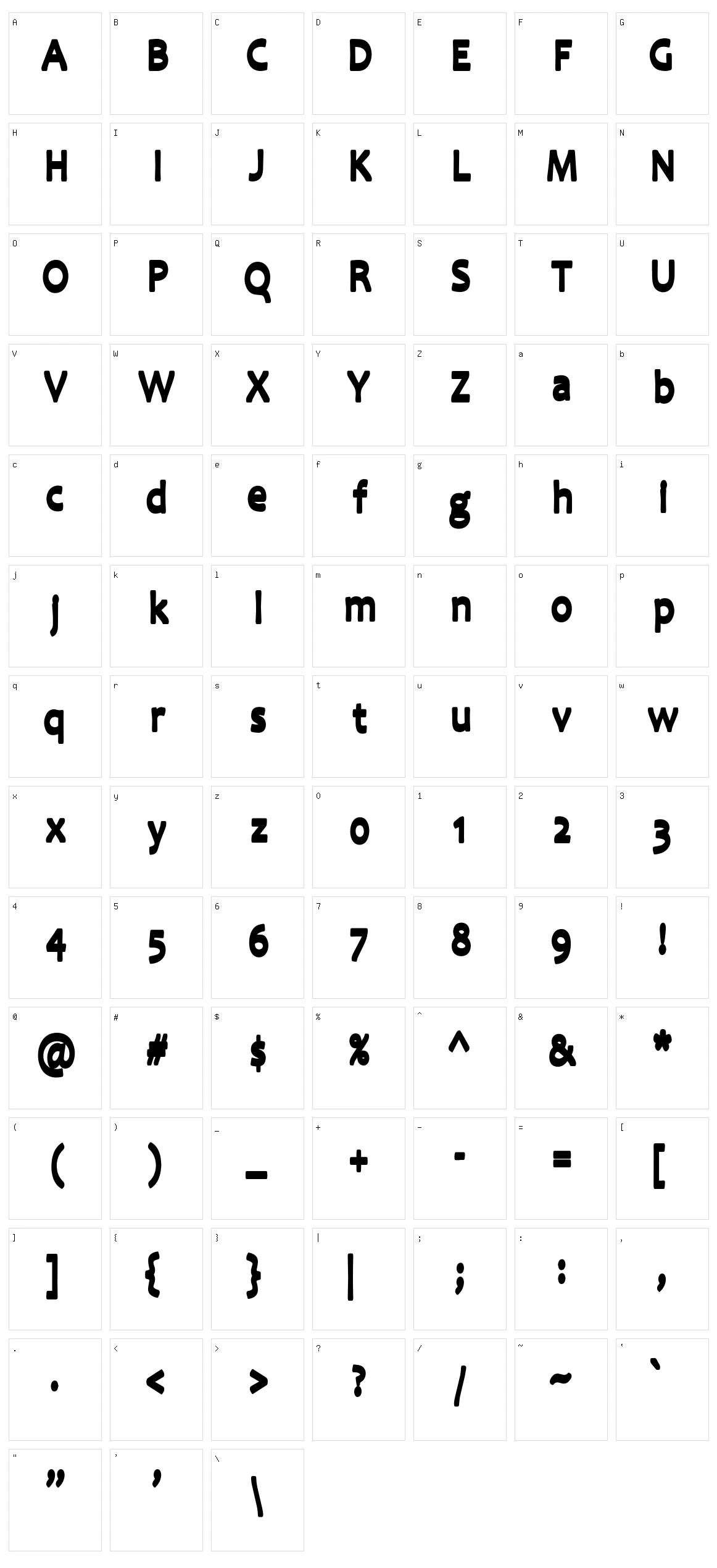 Comuc Character Set