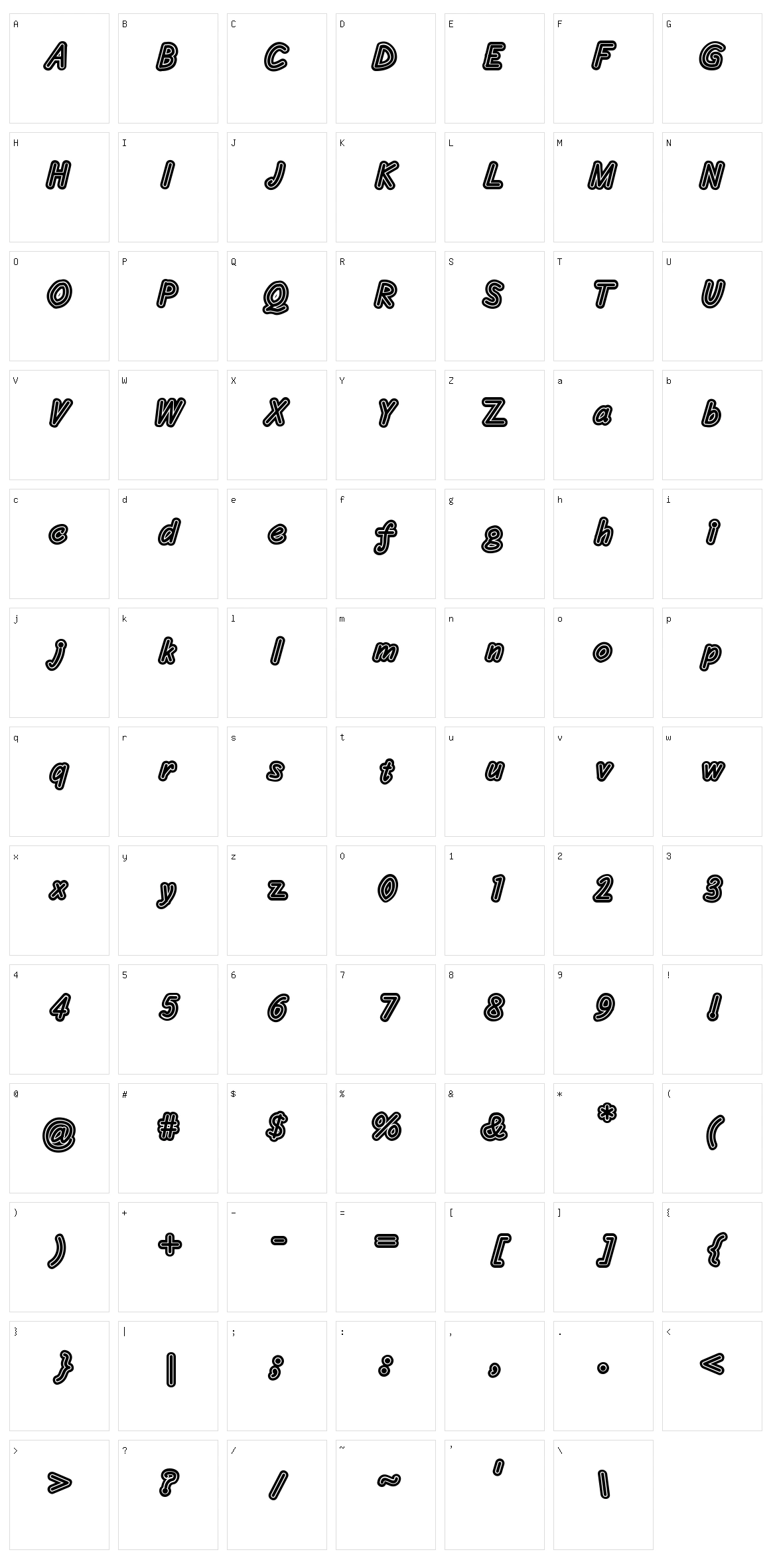Concealadri Character Set
