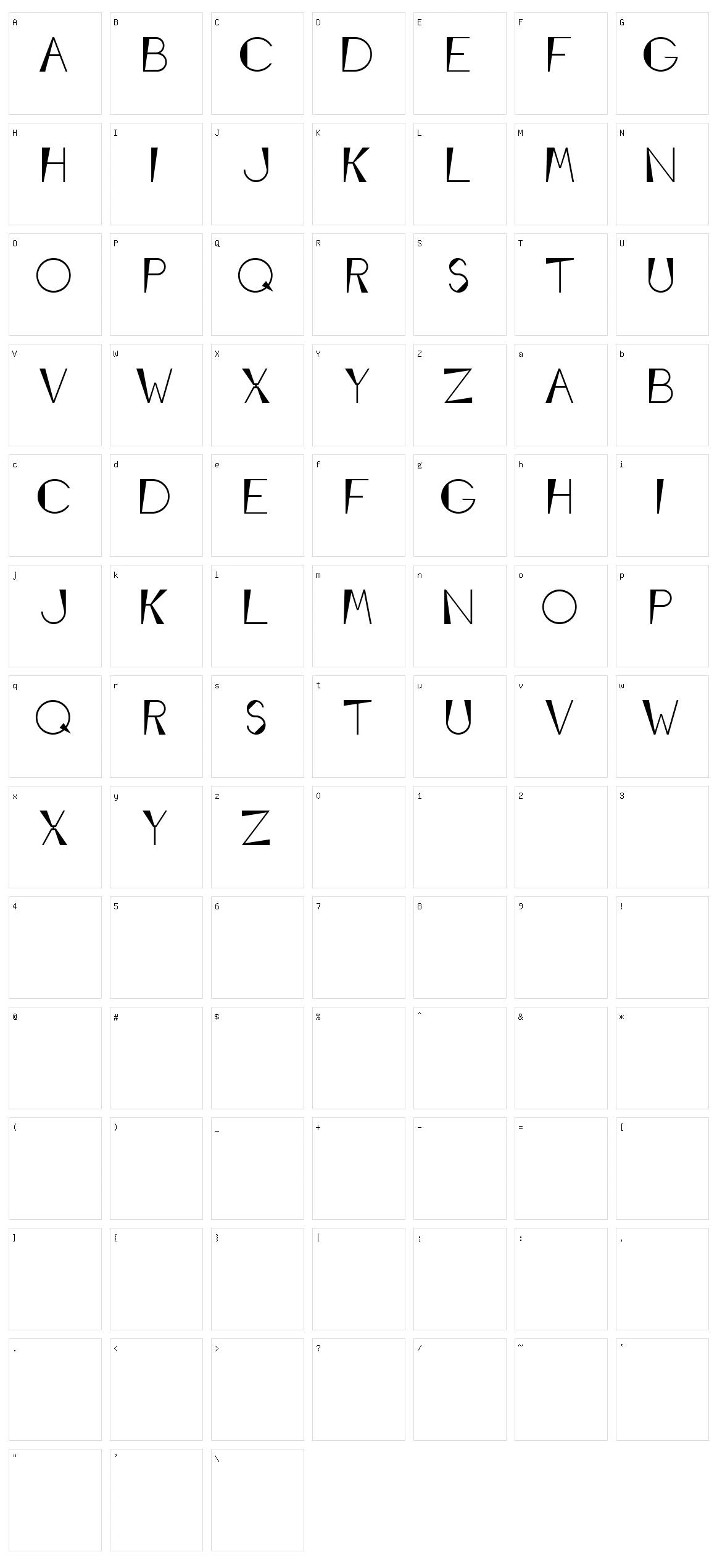Cone Wedge Character Set