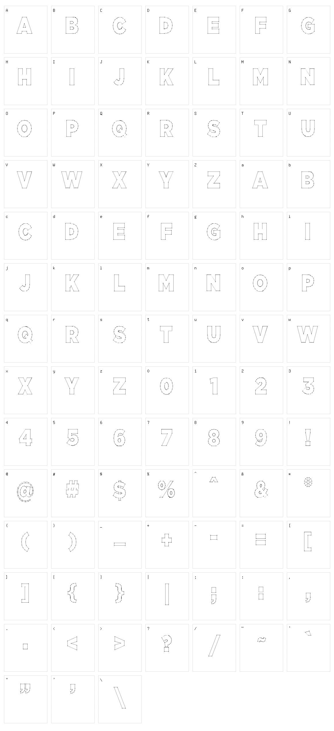 Contornos Character Set