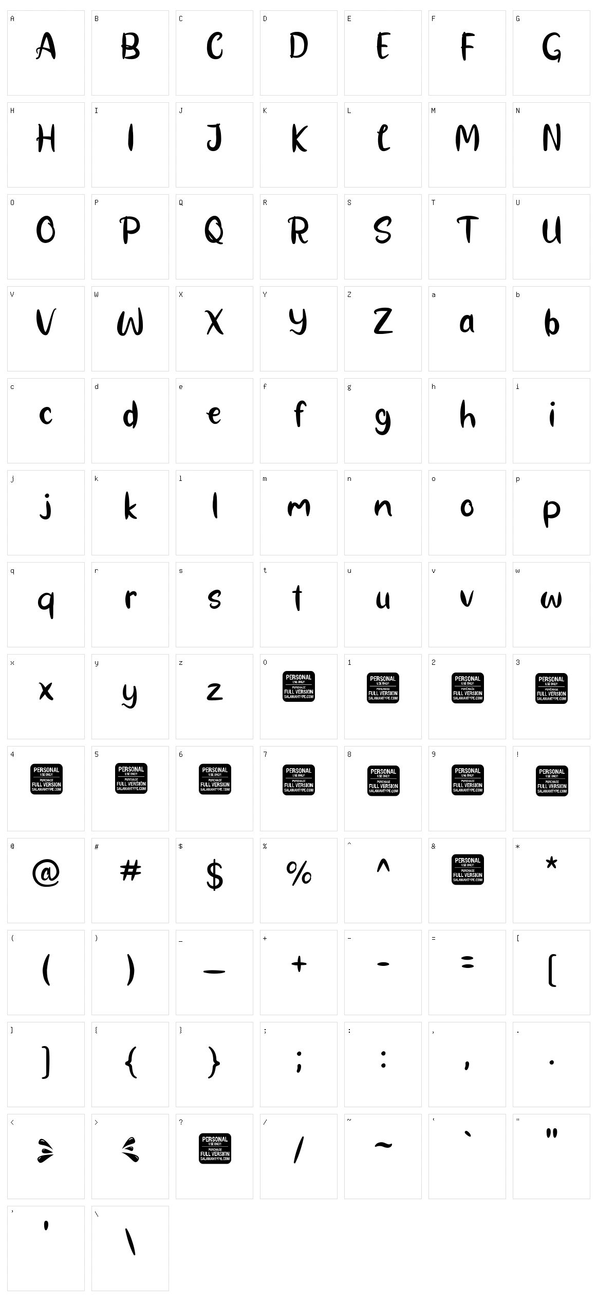 Playfresh Character Set