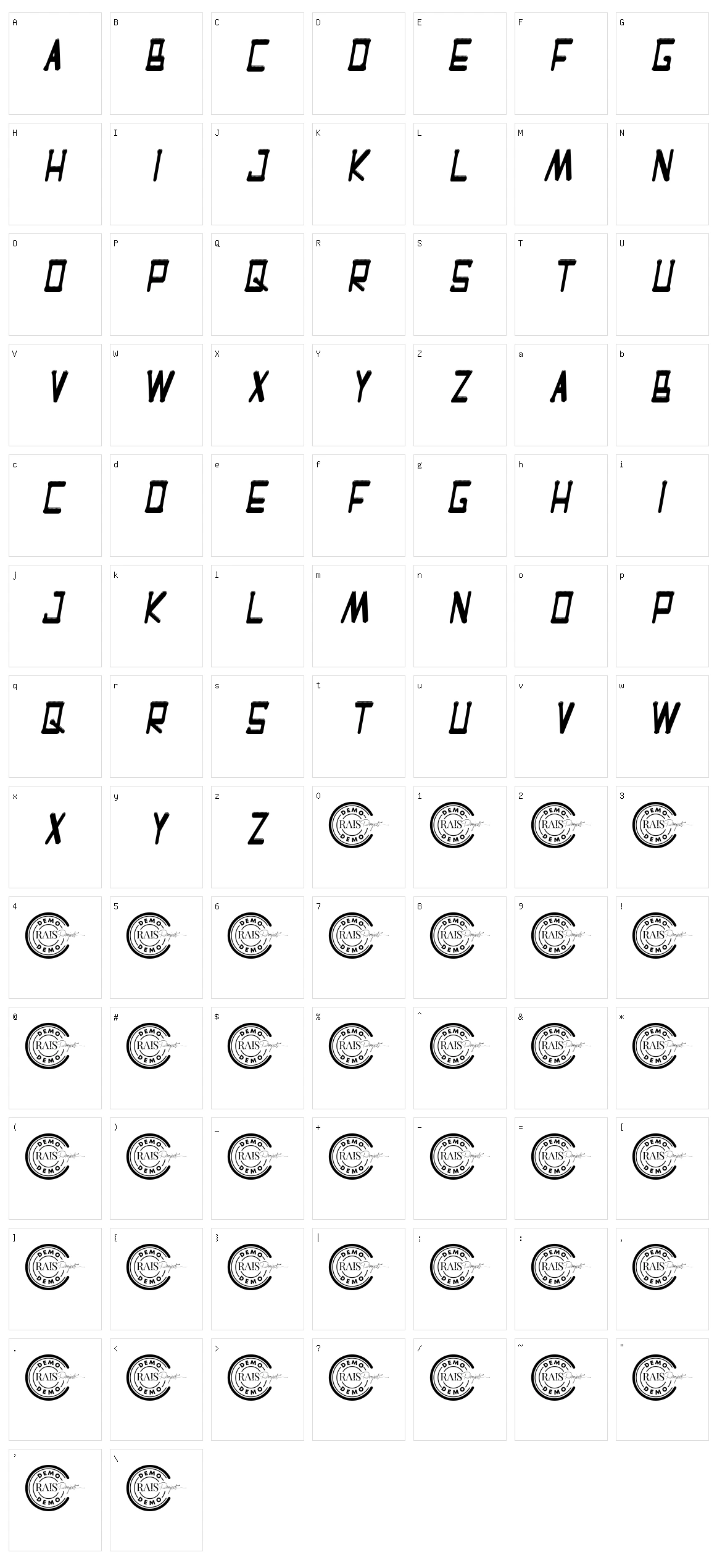 Cornering Character Set