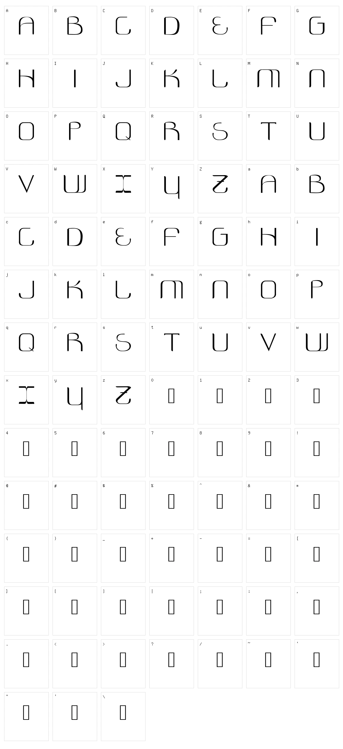 Cosmonautica Character Set