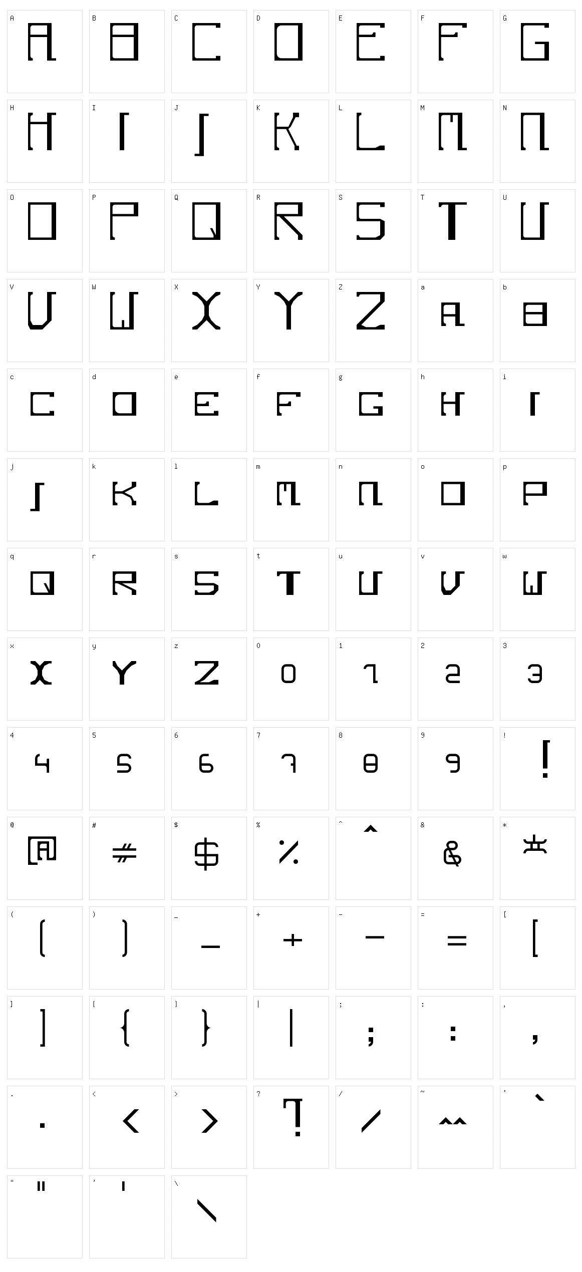 Cotono Character Set