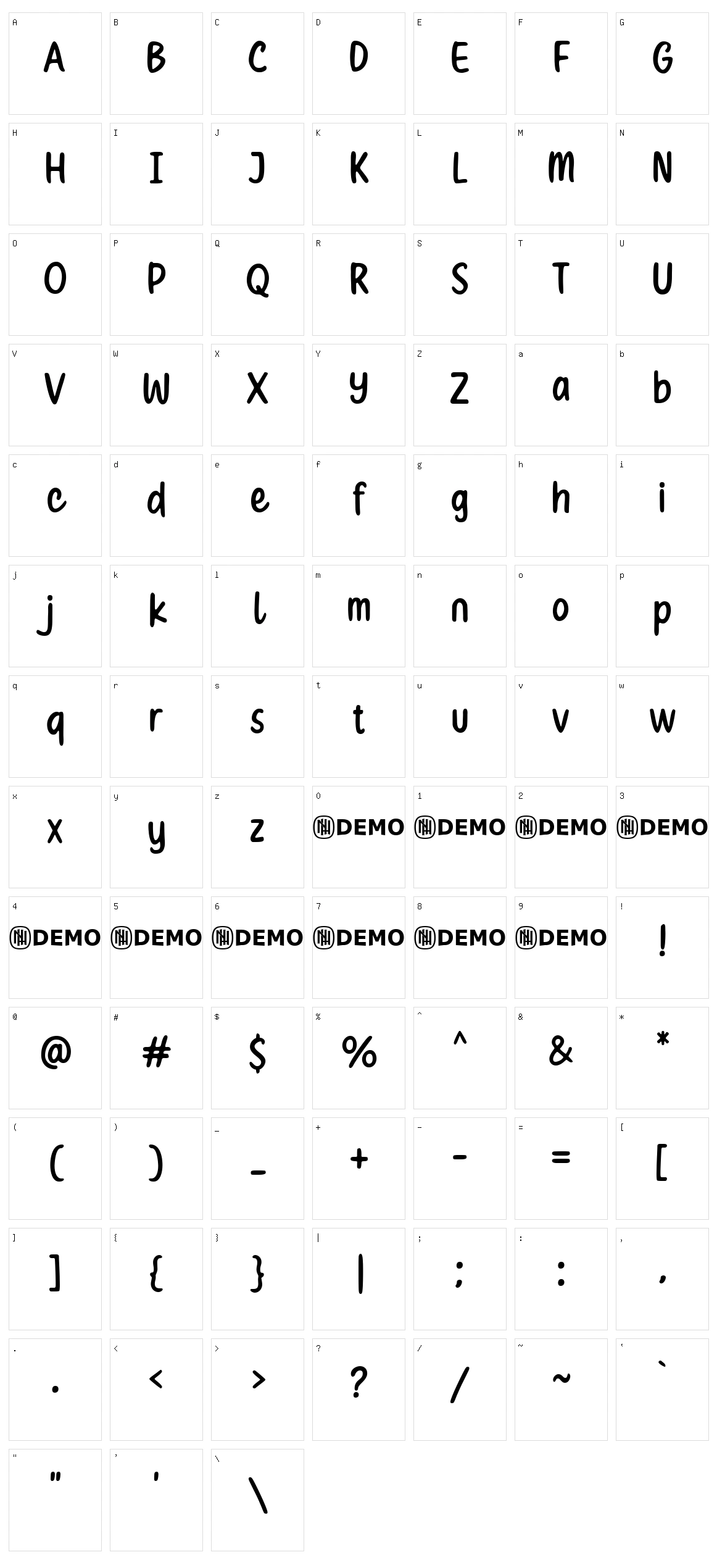 Crafty Notes Character Set