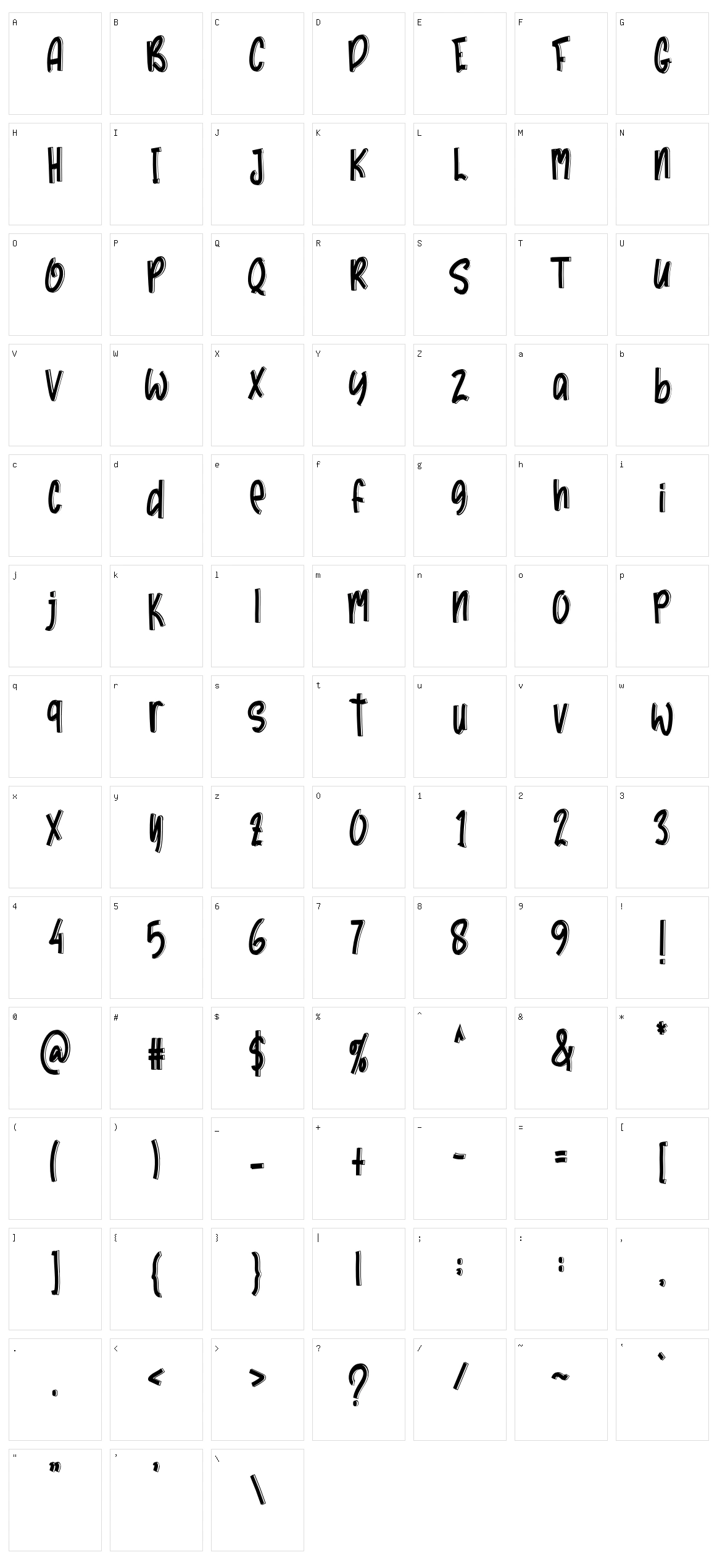 Creative Store Character Set