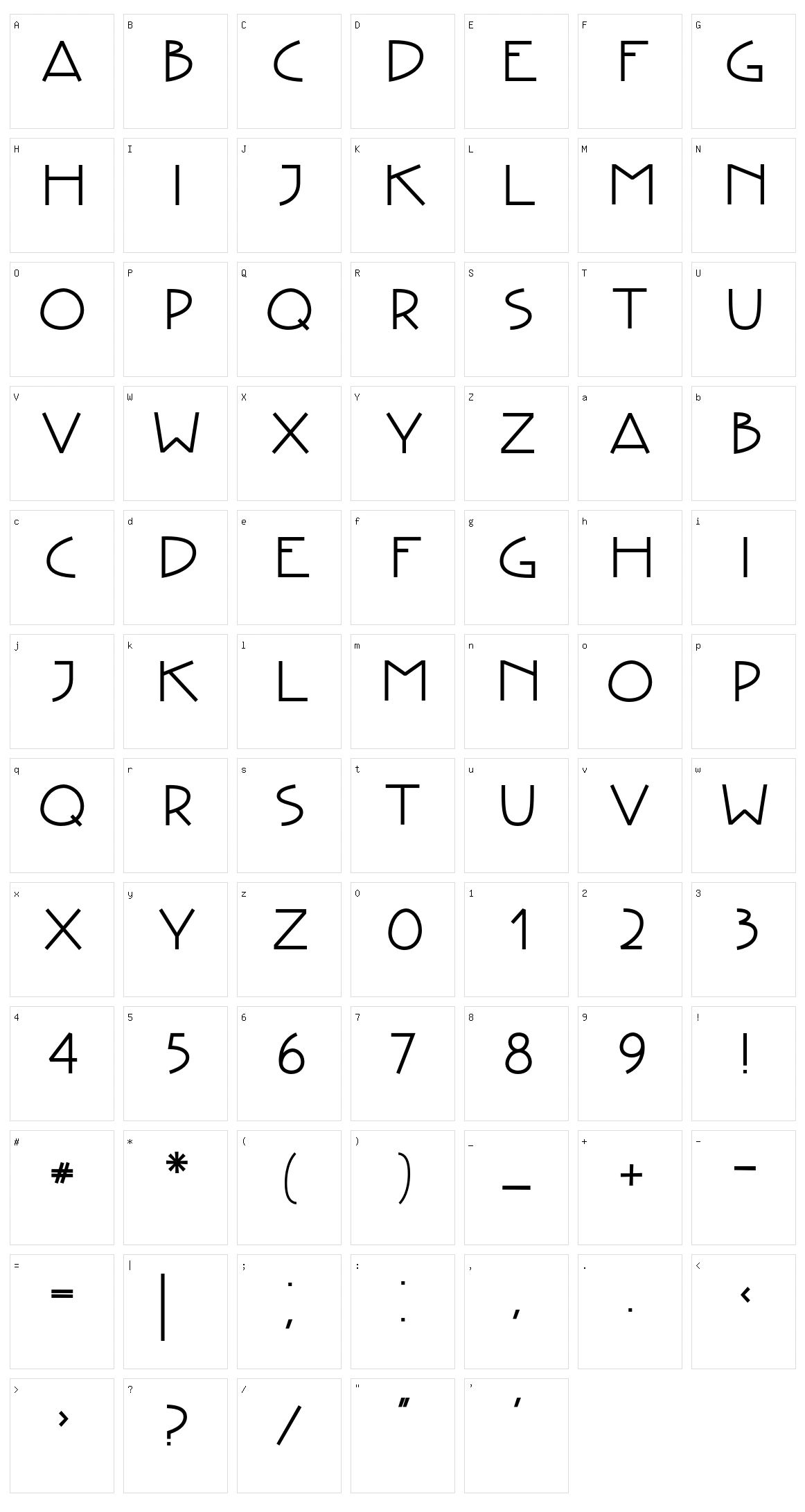 Creative Type Character Set