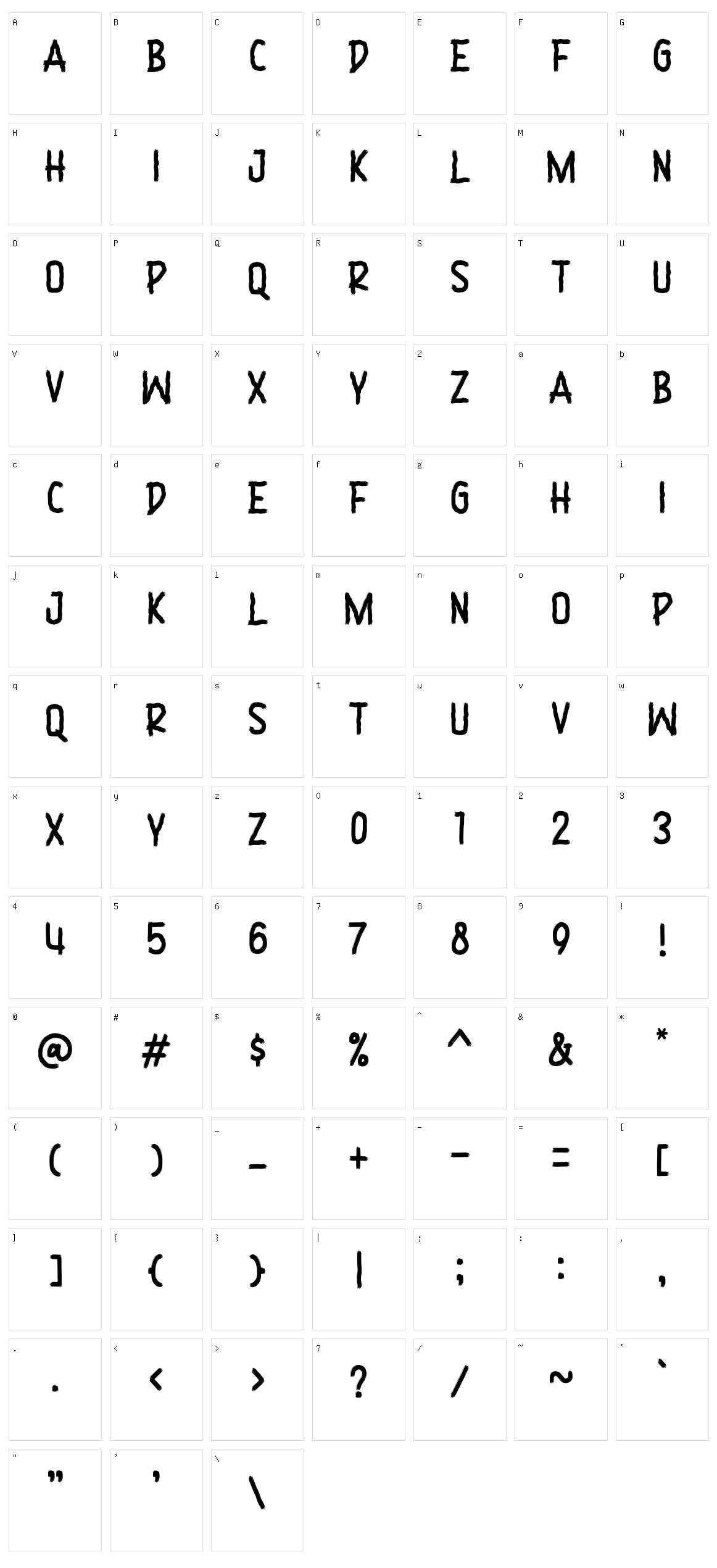 Black Brush Character Set