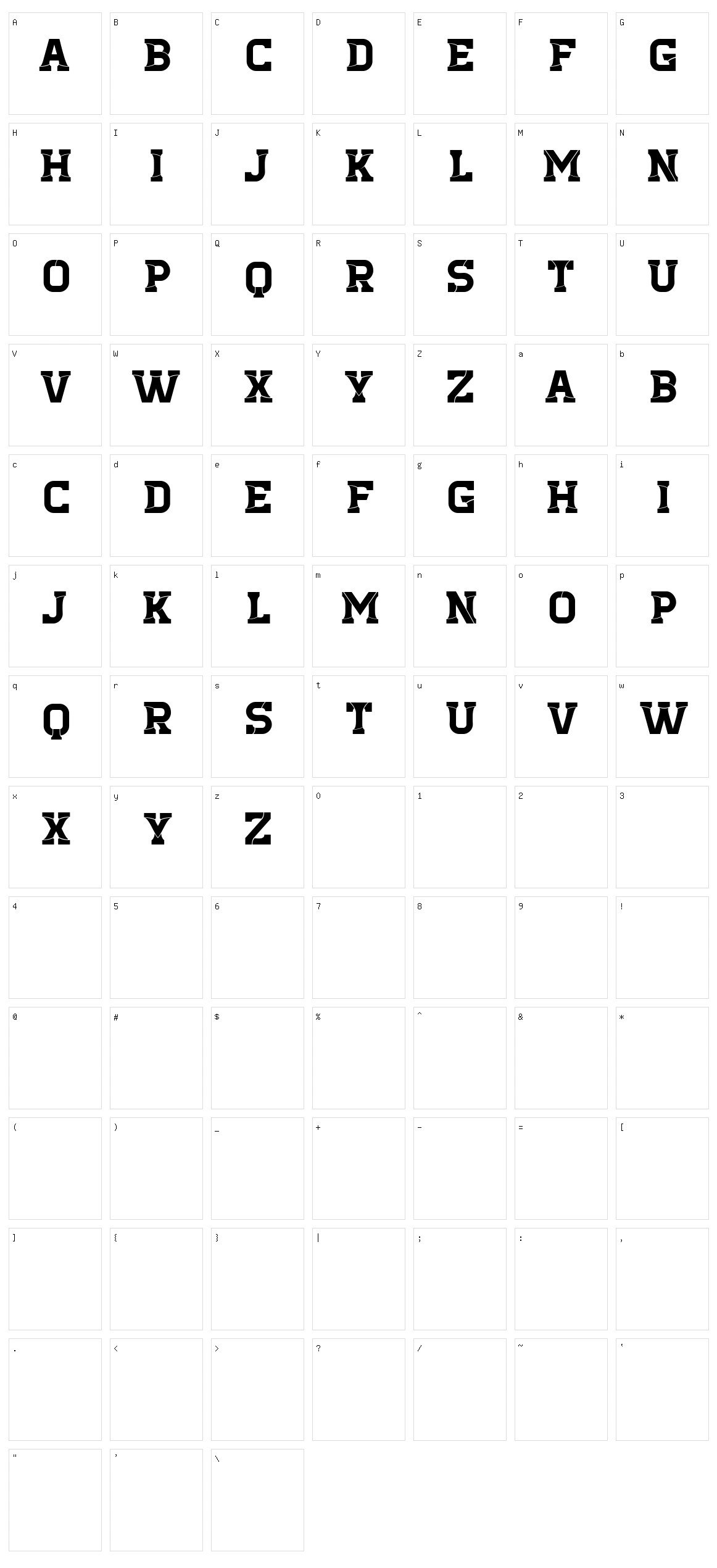 Cresa Character Set