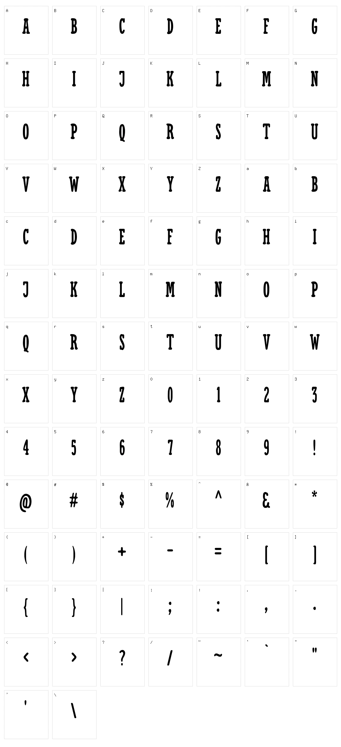 Cronies Character Set