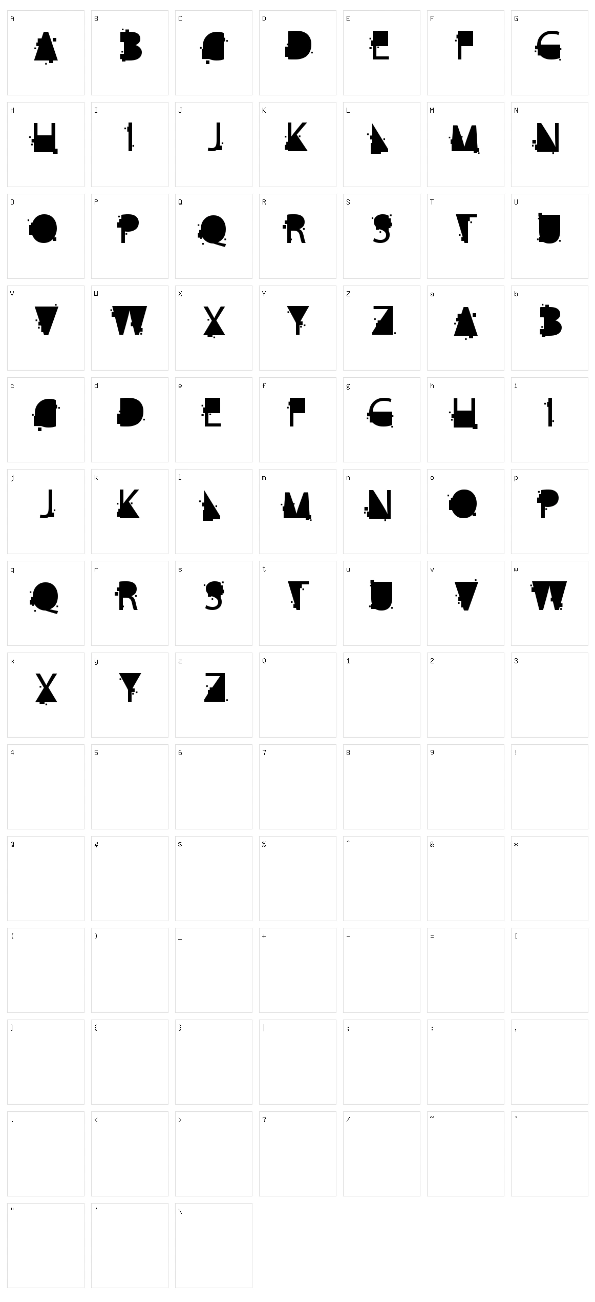 Cube Kila Character Set