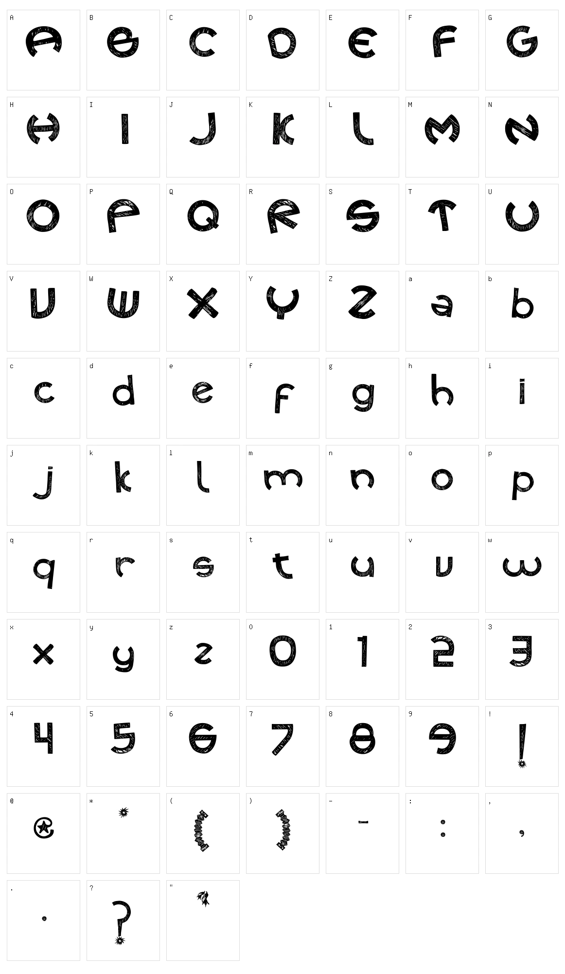 Cuecafont Character Set