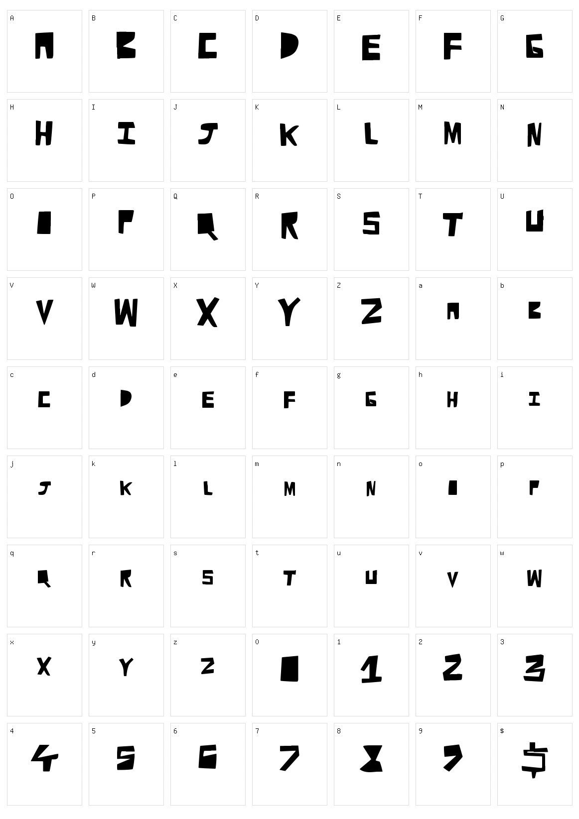 Cut Away Character Set