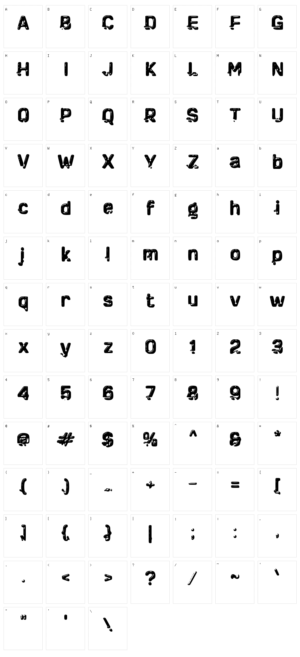 d Dentuman Character Set