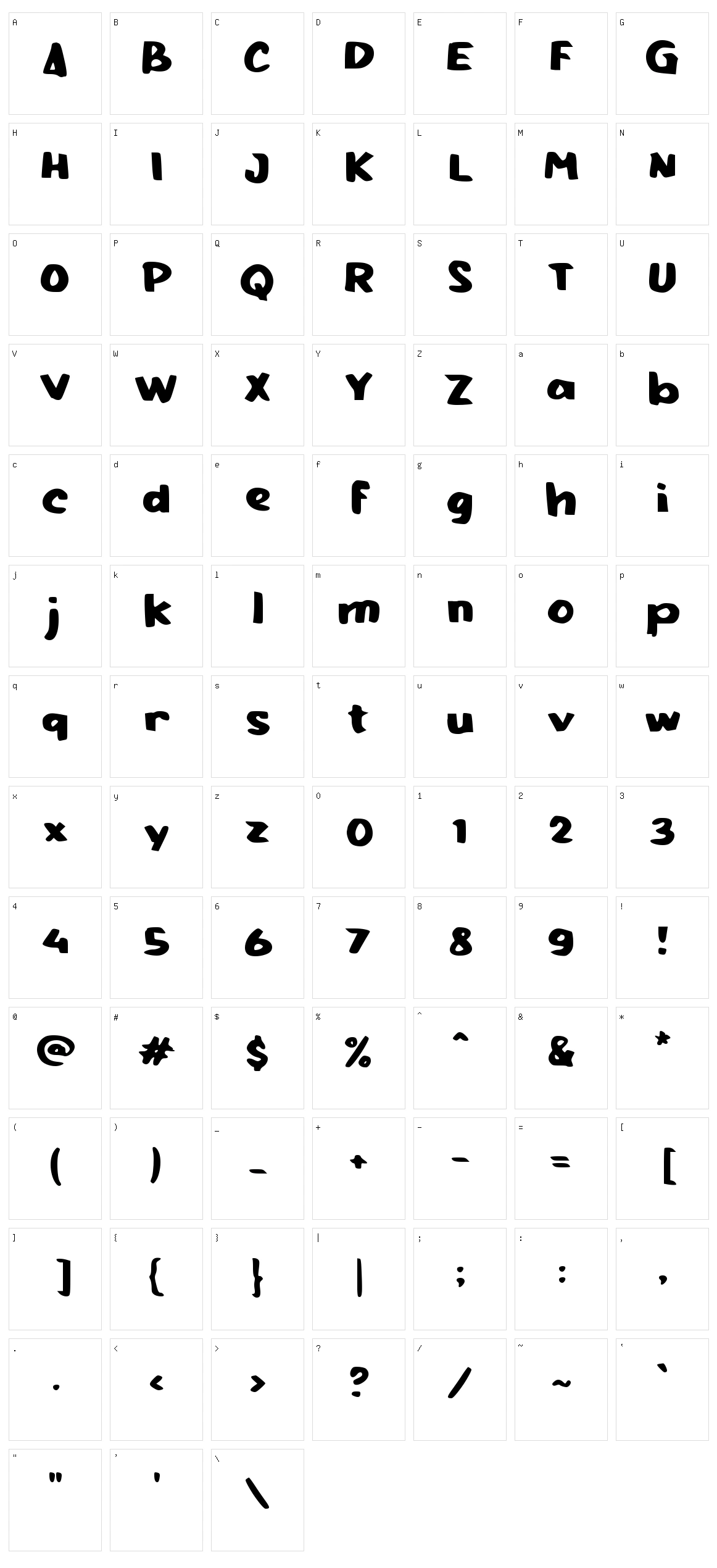 d Denyut Character Set