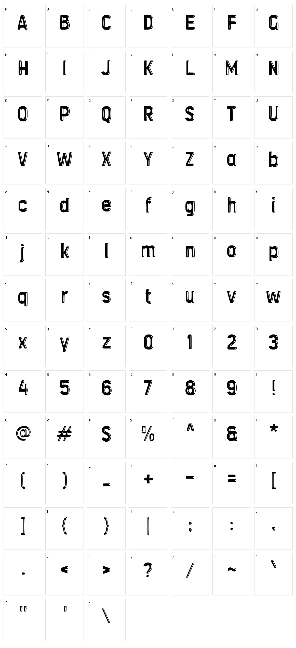 d Dungbess Character Set