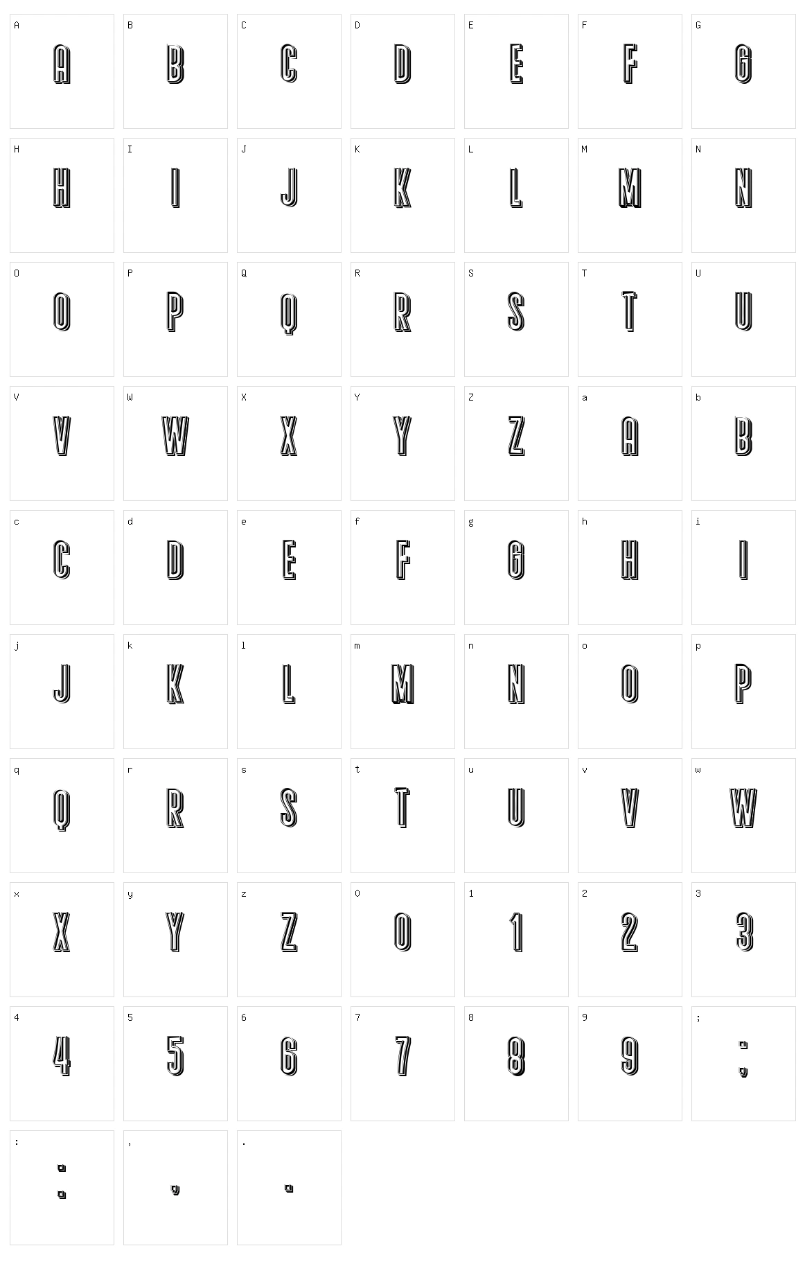 Dama Character Set