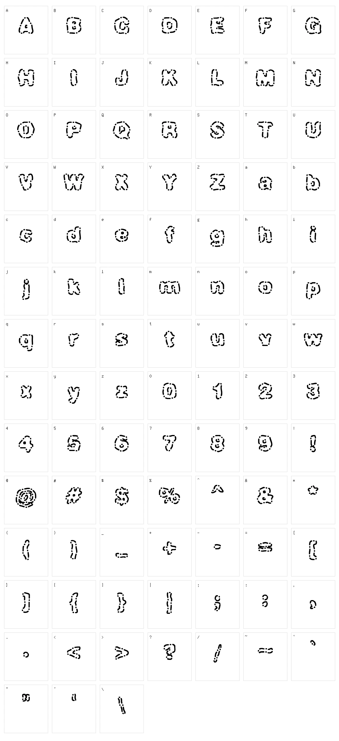 Dash Dot Character Set
