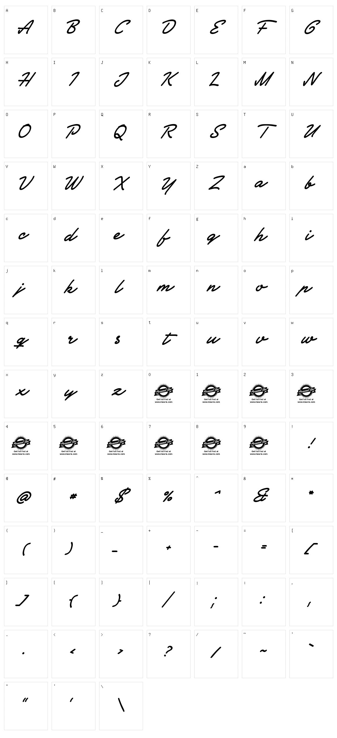 Society Editor Character Set